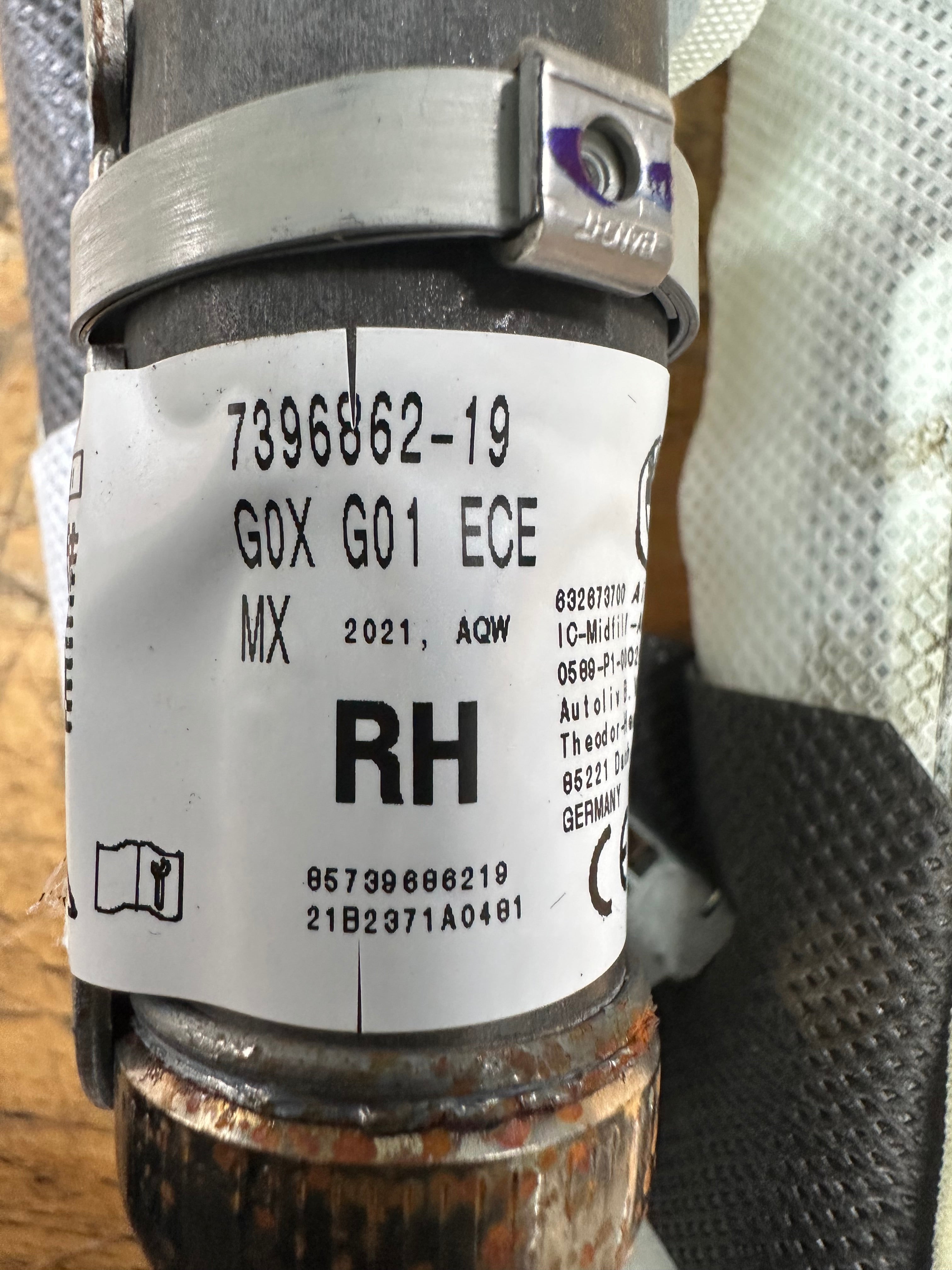 BMW X3 Series X3M G01 RH Right Driver’s Roof Curtain Airbag (7396862-19) (7396862)