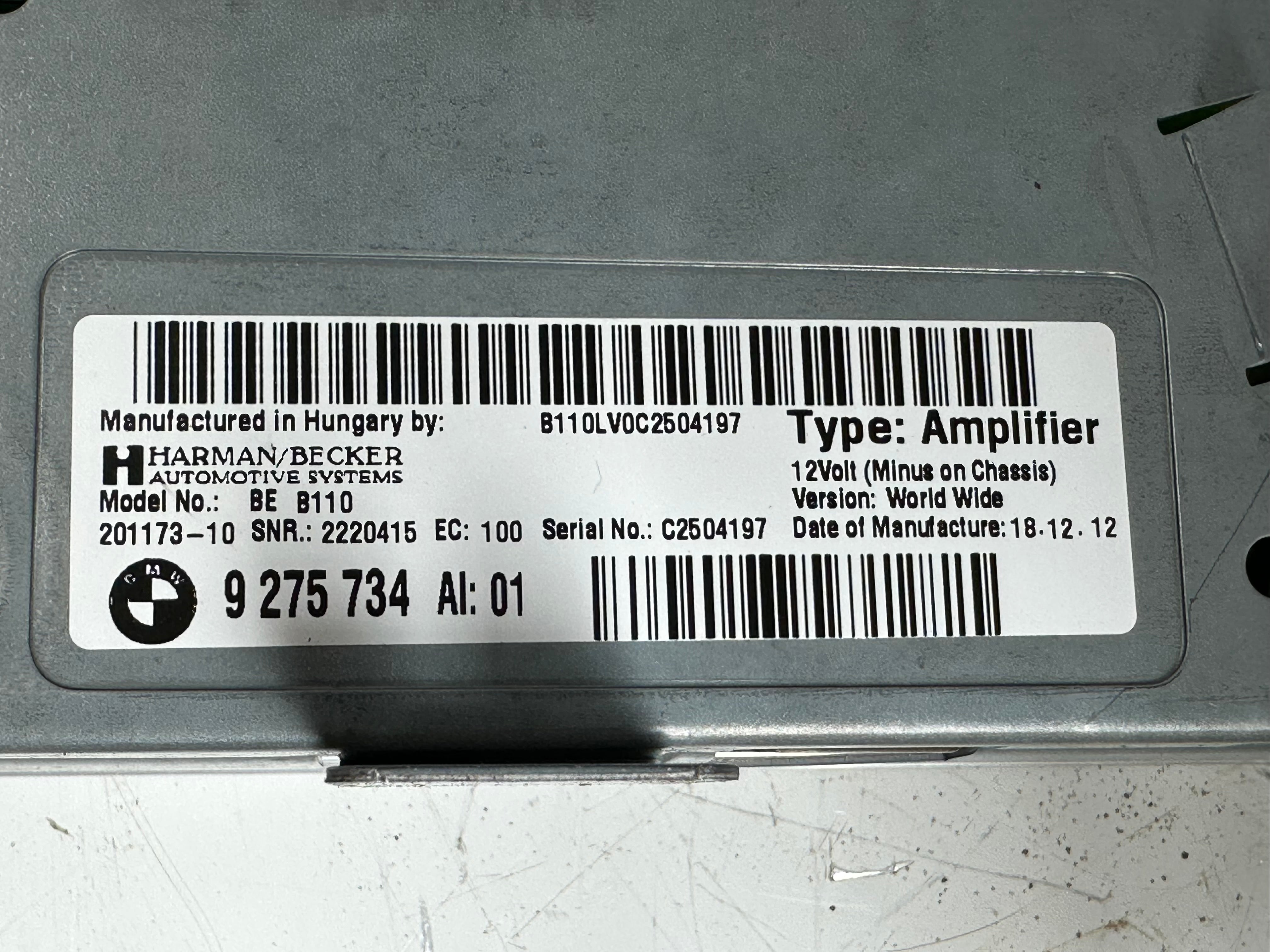 BMW F06 F12 F13 Harman HiFi System Audio Amplifier (9275734) (201173-10)