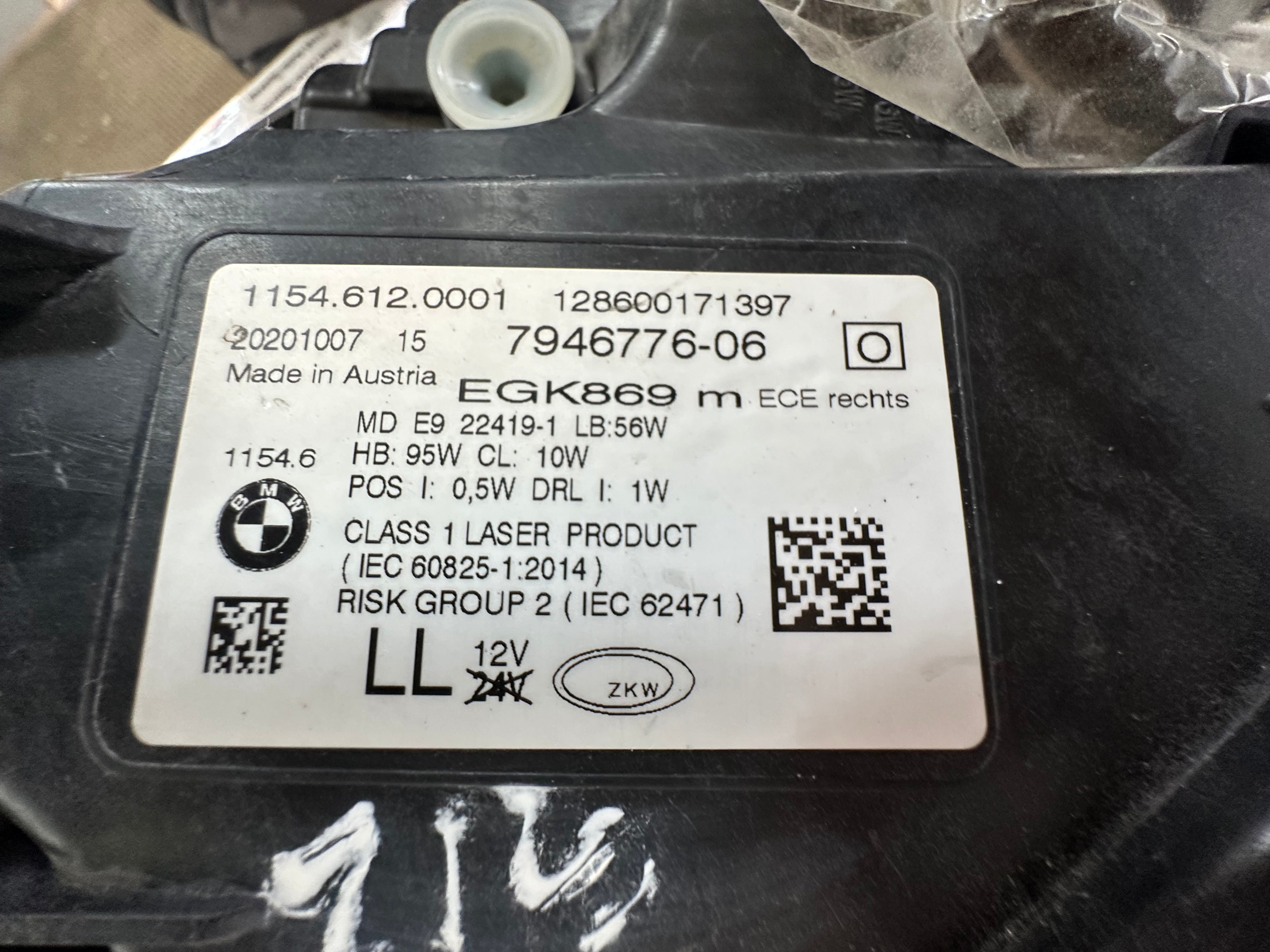 BMW 7 Series G11 G12 LCI 2019 Right Laser Headlight (7946776-06)