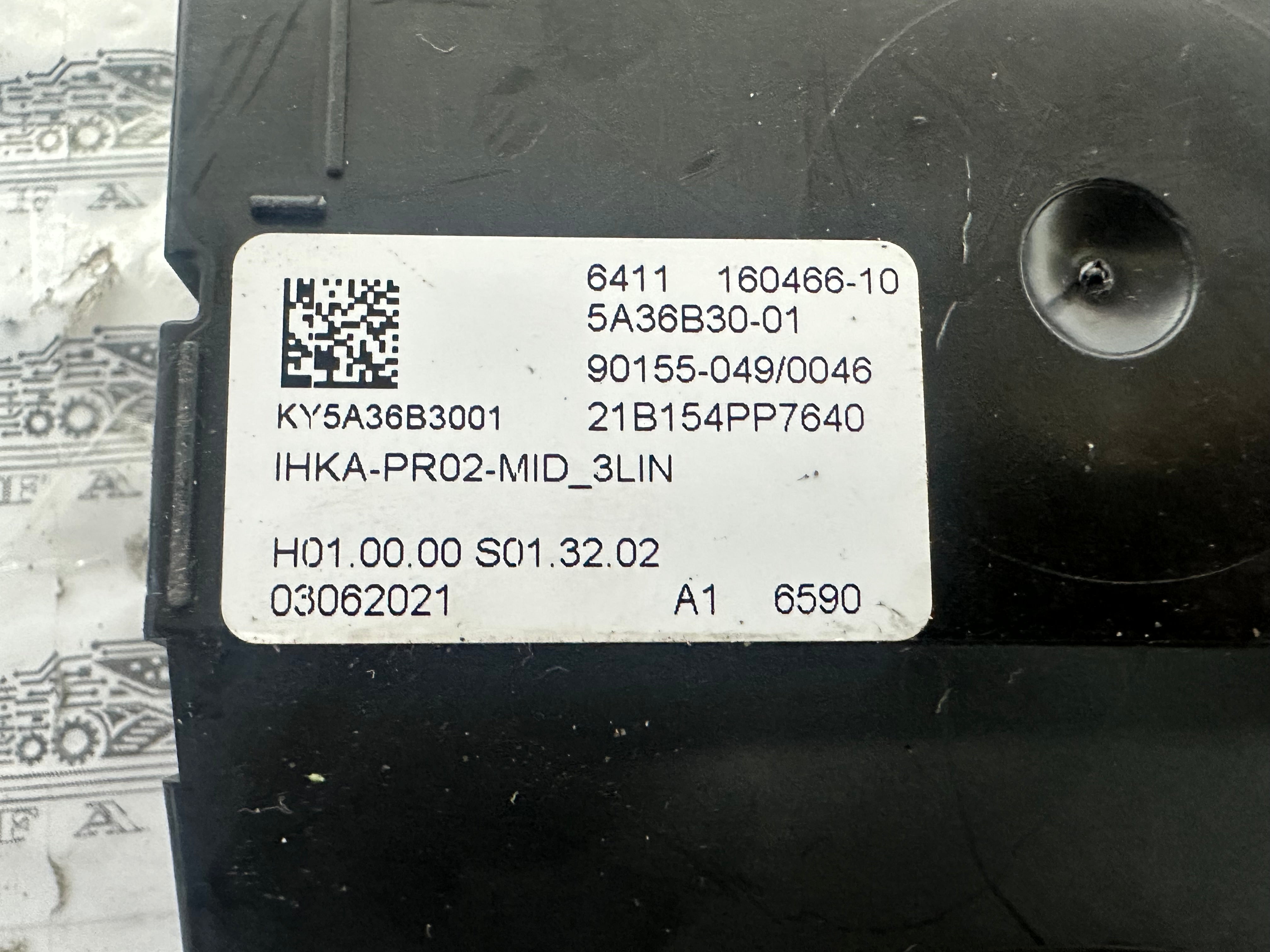 BMW 3 Series G20 Air Conditioning Control Module 2021 (5A36B30) (6411 160466-10)