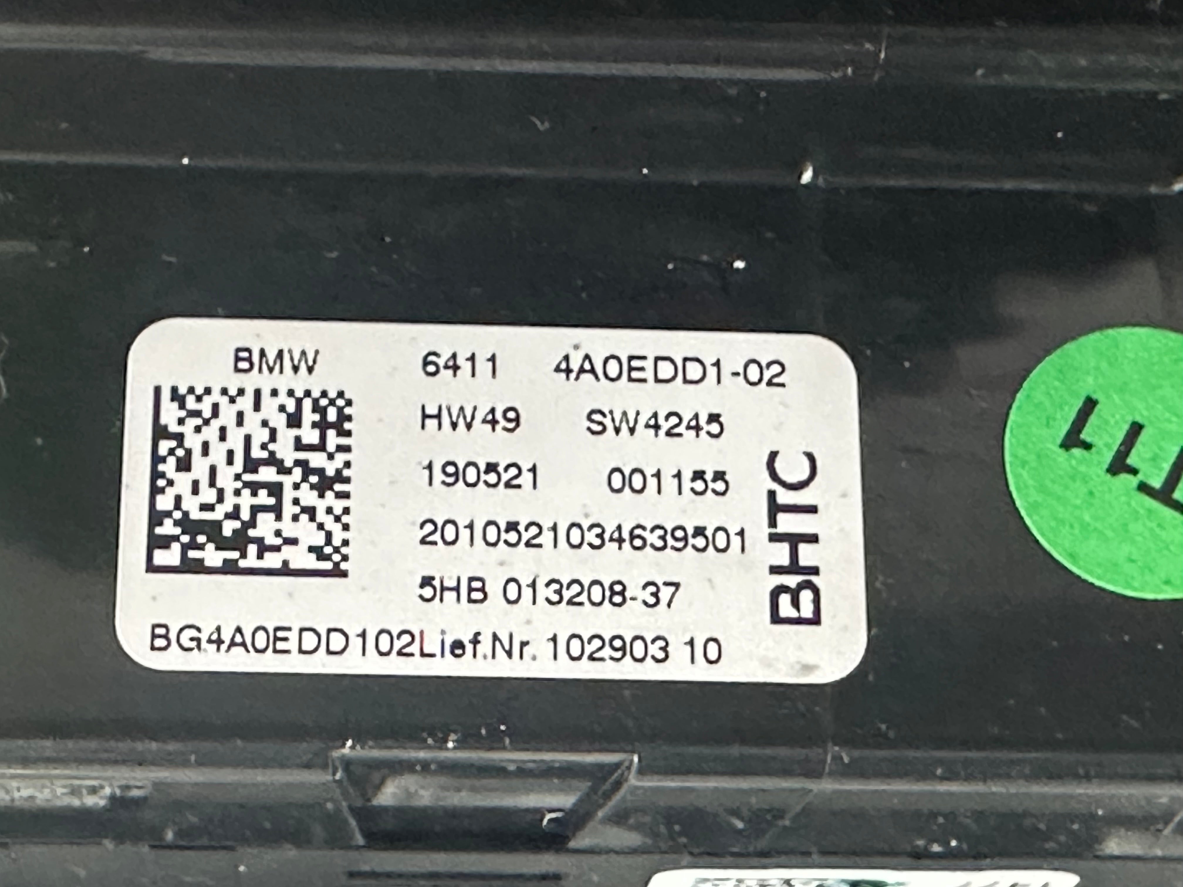 BMW 3 Series G21 Climate Control with Left Air Vent Grille (6848620, 4A0EDD1-02)