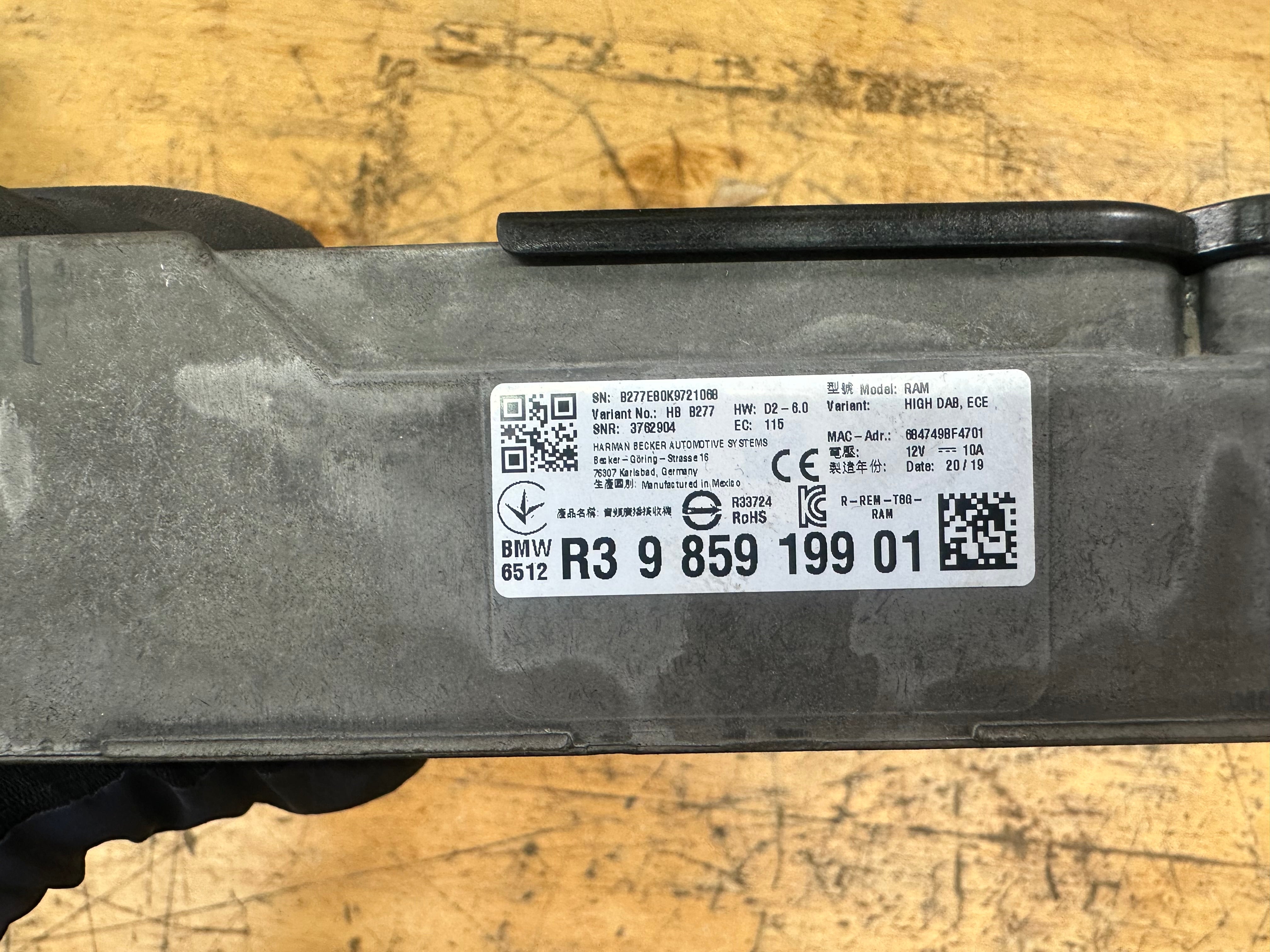 BMW X5 Series F95 G05 2019 Tuner Audio Amplifier Secondary (R3 9859199 01)