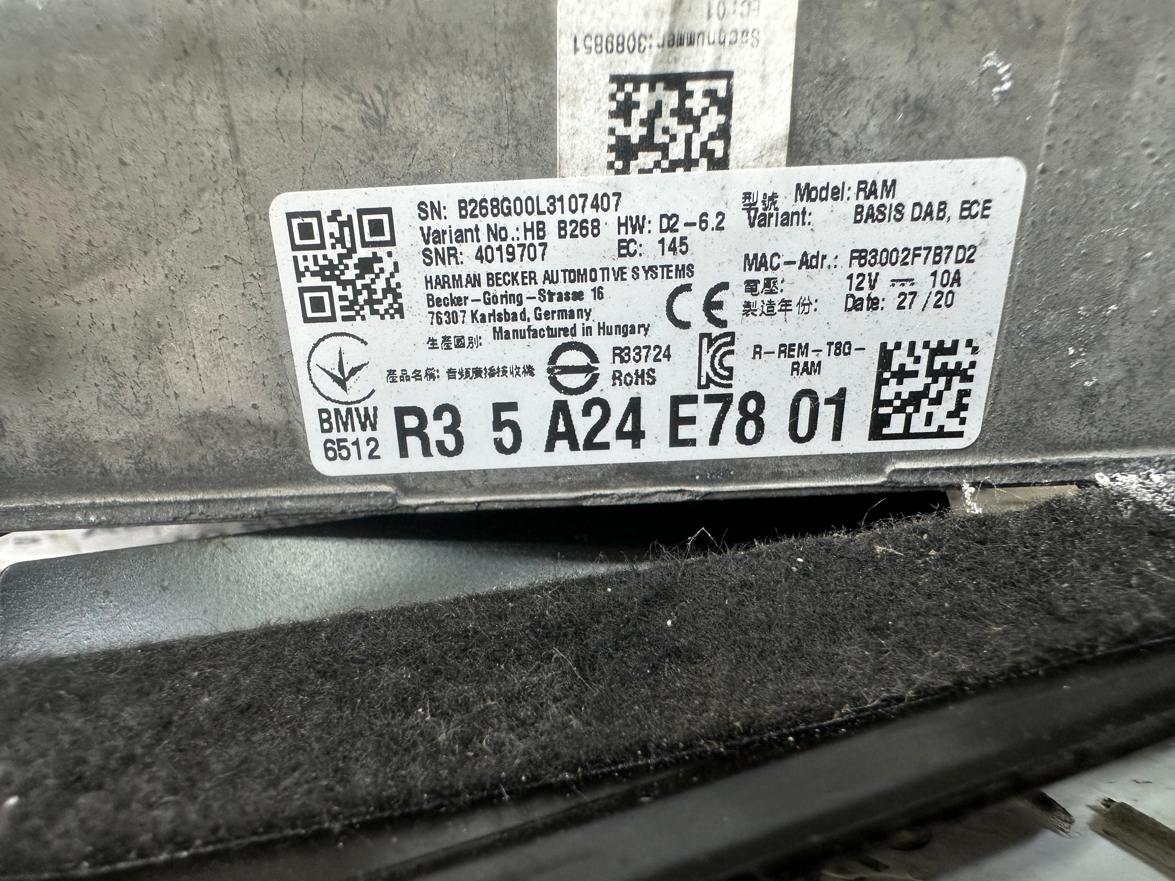 BMW 1 2 3 Series F40 F44 G20 Harman Becker Amplifier Stereo (5A24E78)