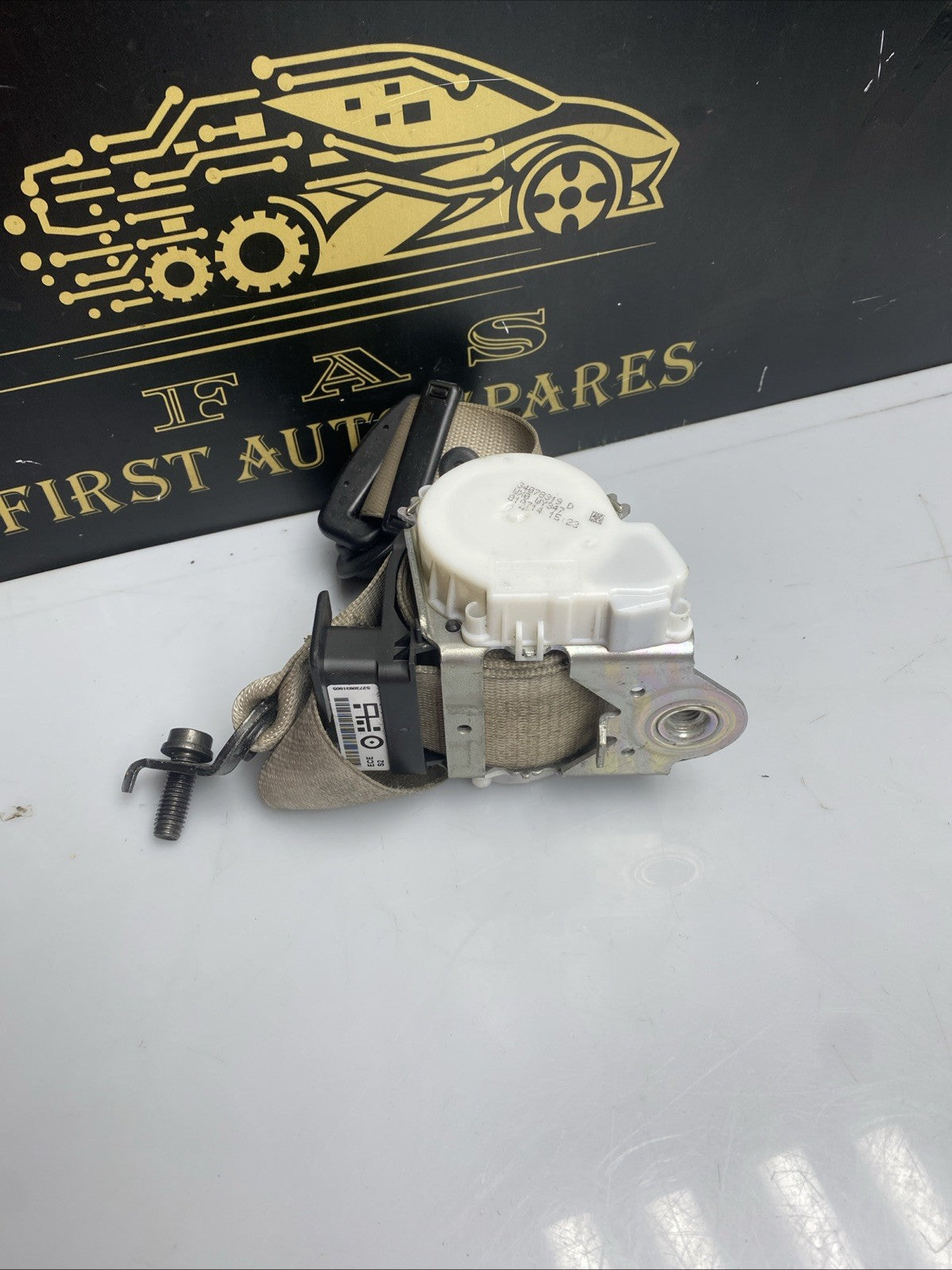 BMW 3 SERIES F30 F31 SEAT BELT FRONT LEFT PASSENGER SIDE BLACK 34078319D