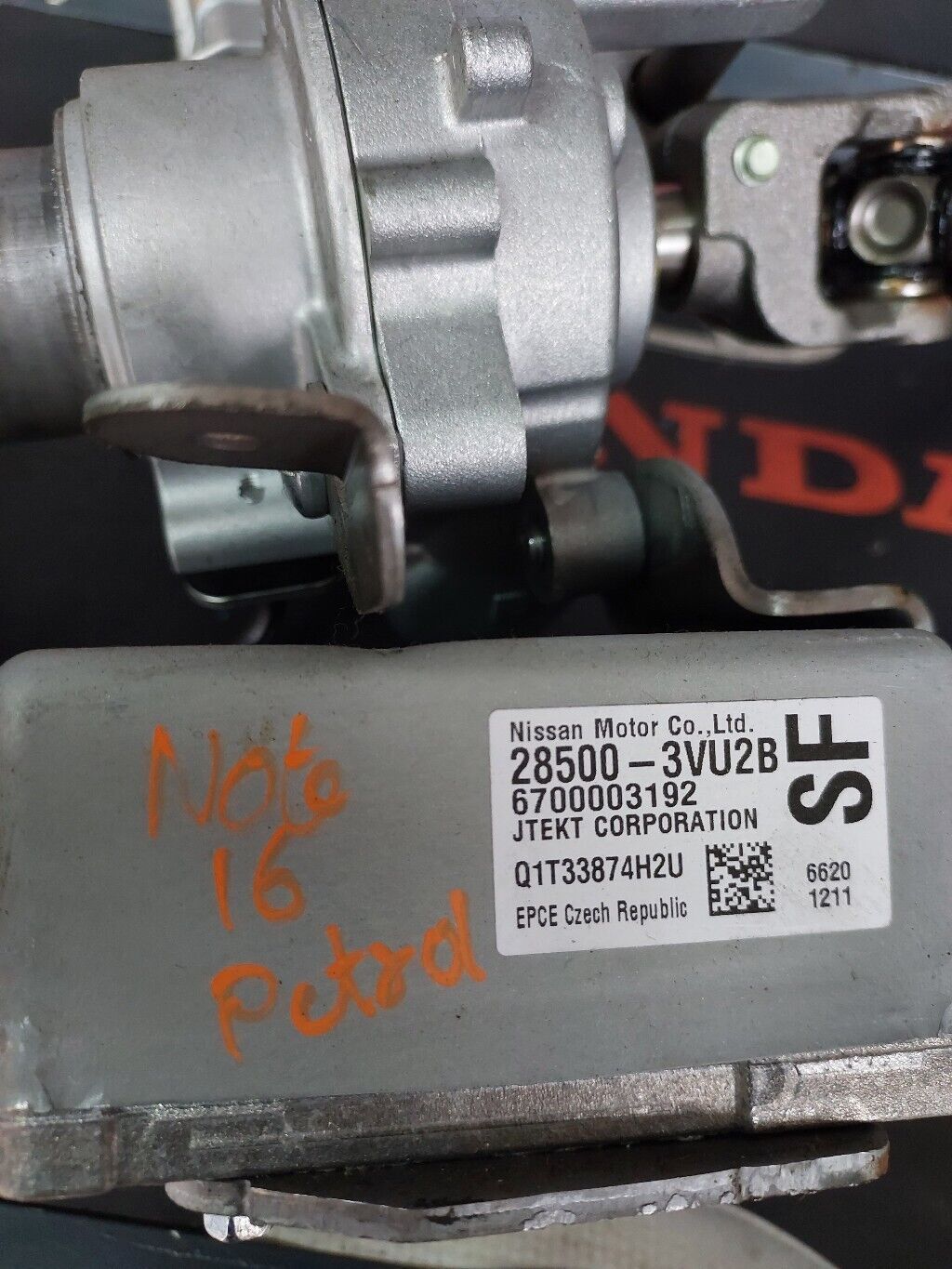NISSAN NOTE 2016 PETROL POWER STEERING COLUMN 285003VU2B