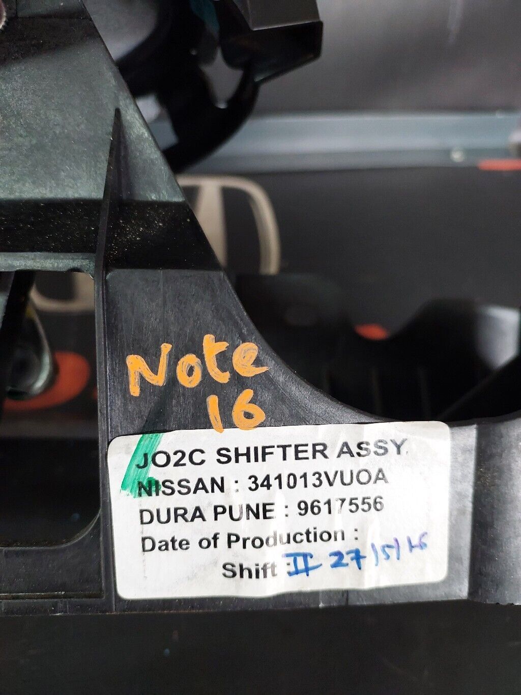 NISSAN NOTE 2016 PETROL MANUAL GEAR SHIFTER