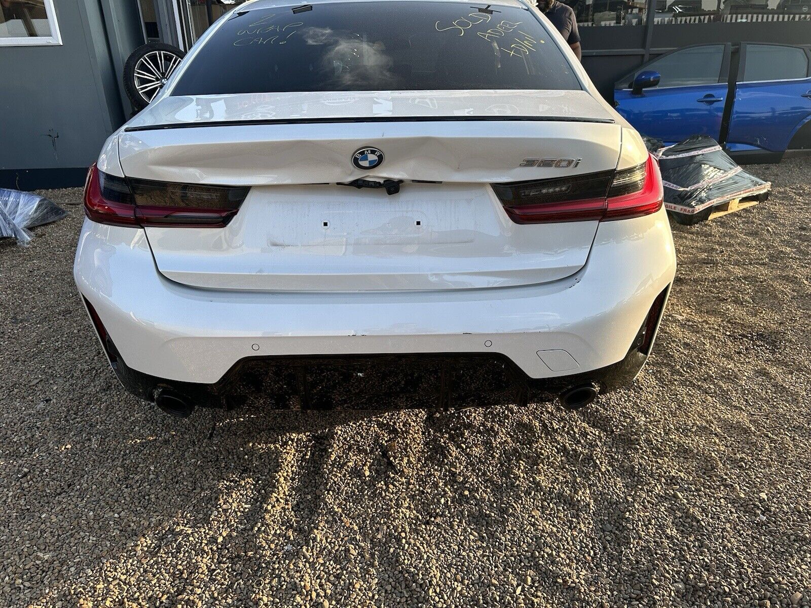 BMW 3 SERIES G20 M SPORT REAR BUMPER BLUE C31 DAMAGED