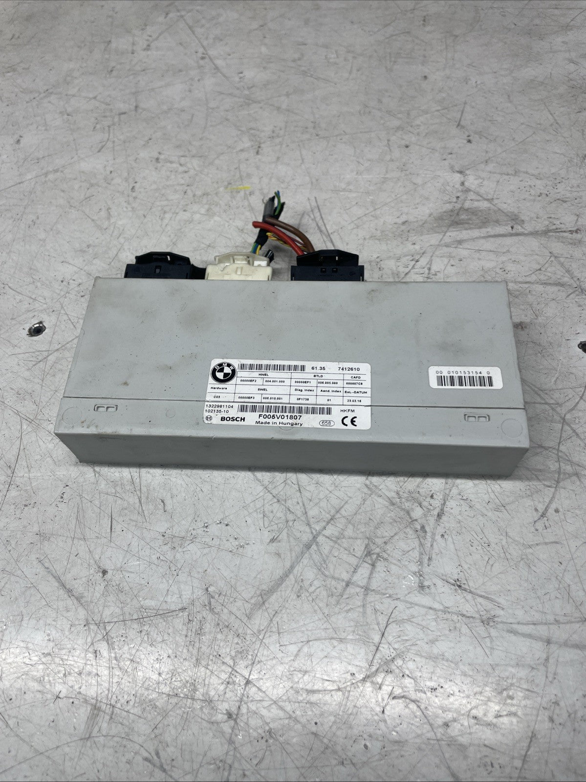 2013 BMW 3 Series Tailgate Control Module F005V01345 102135-10 7412610