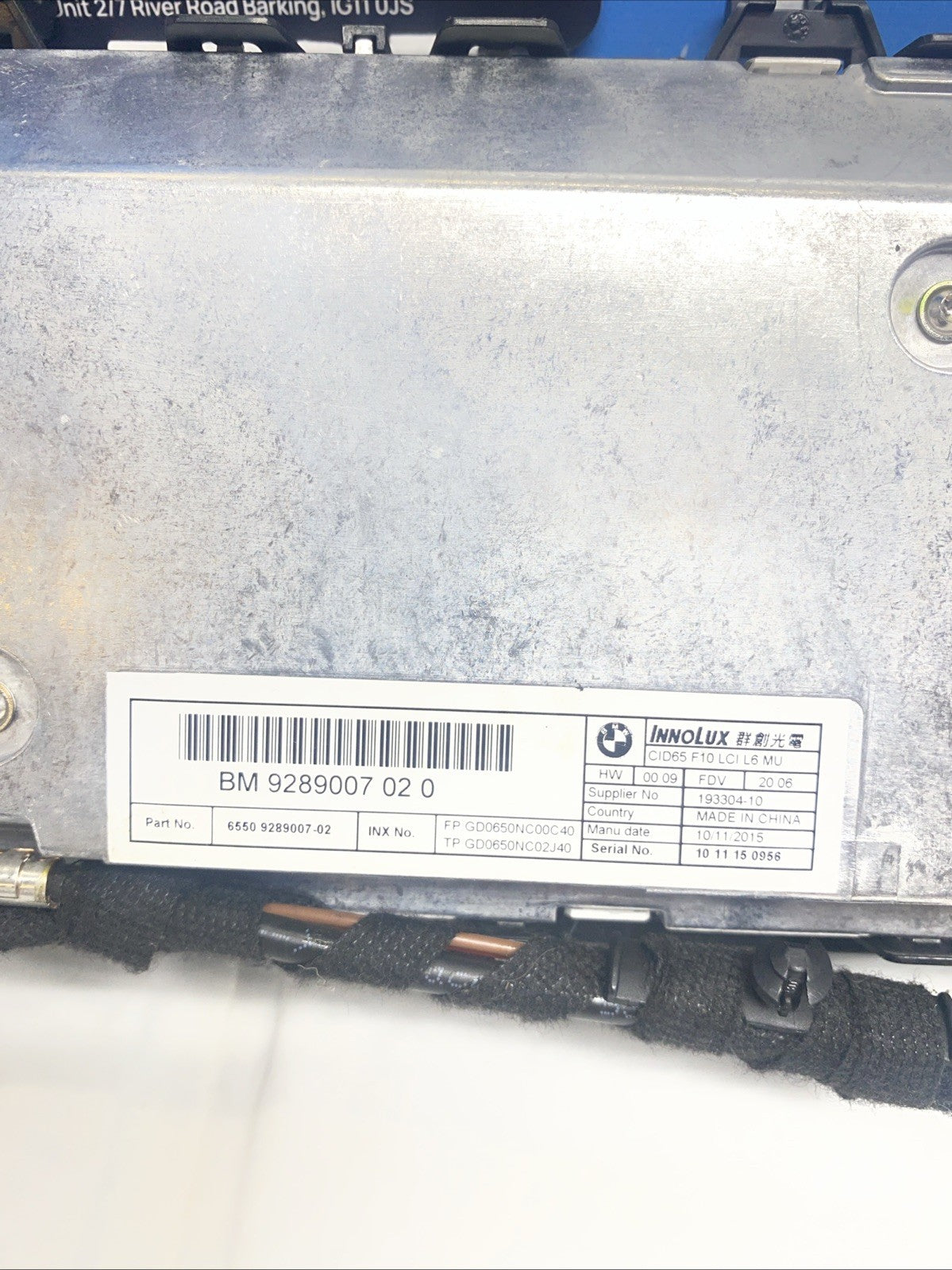 BMW 5 SERIES F10 520D SE 2009-2017 Display Screen Panel OEM Genuine 65509289007