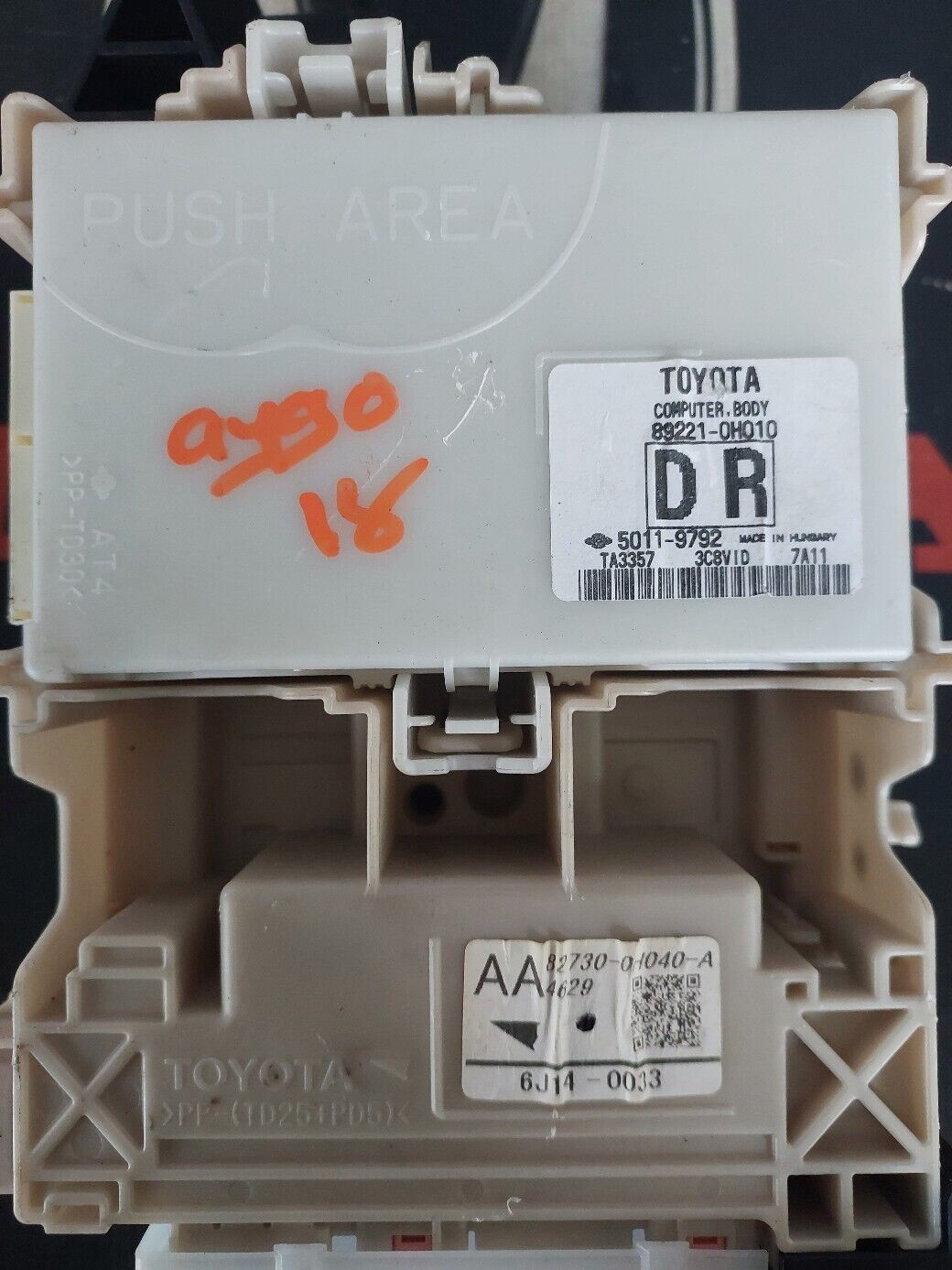 TOYOTA AYGO 2018 BODY CONTROL MODULE UNIT ECU