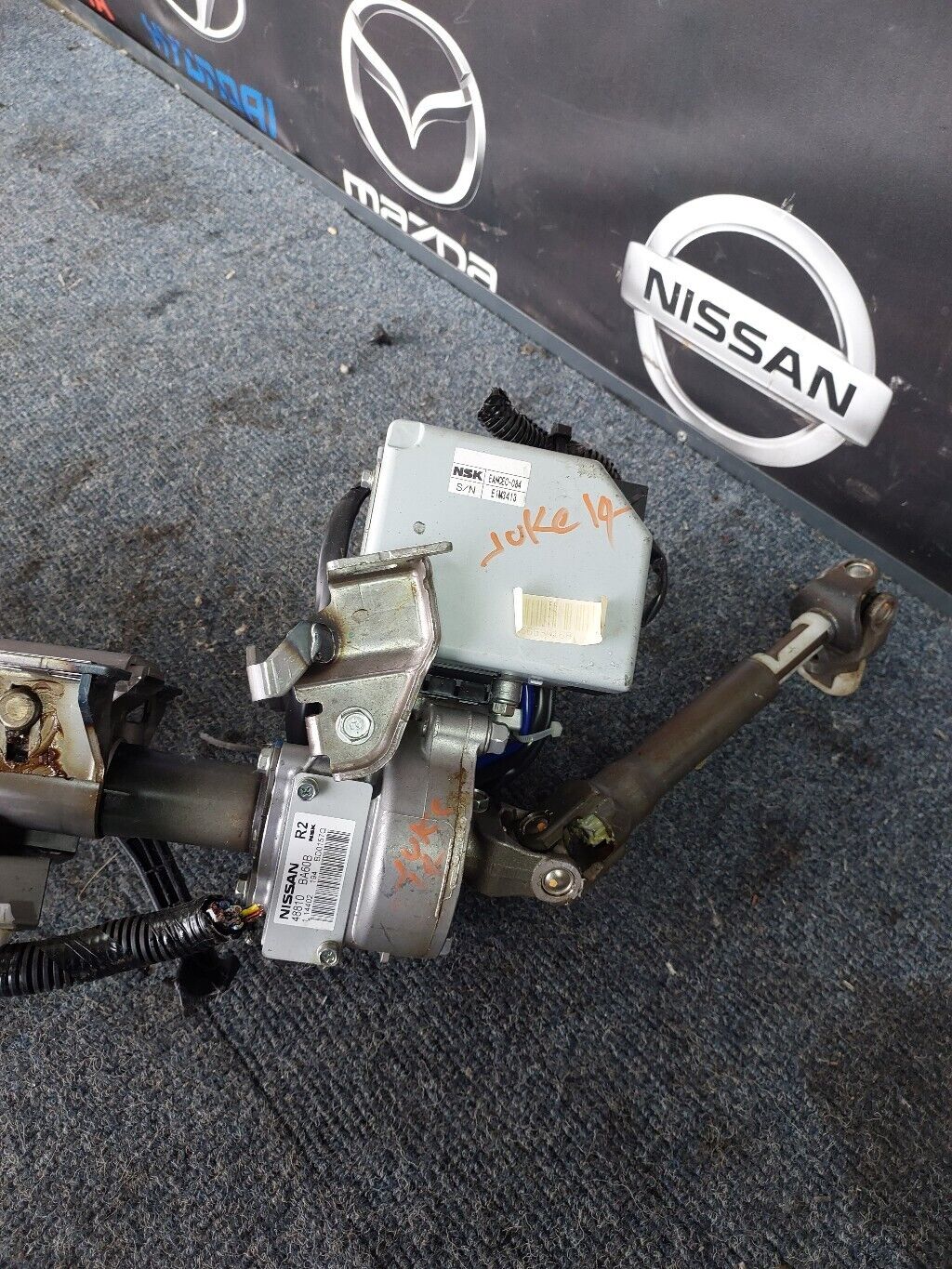 NISSAN JUKE COMPLETE STEERING WHEEL COLUMN IGNITION AIRBAG 2014