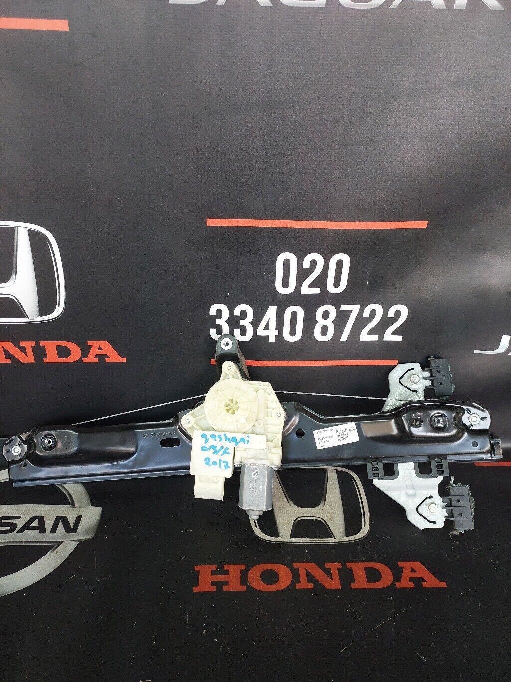 NISSAN QASHQAI J11 2018 O/S FRONT DOOR WINDOW MOTOR & REGULATOR RH