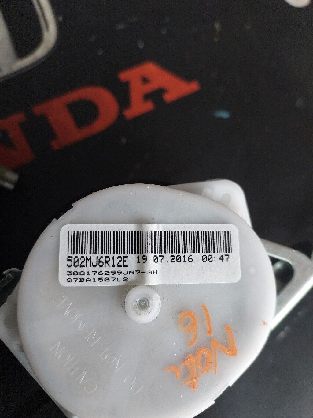 NISSAN NOTE 2016 O/S REAR SEAT BELT RH