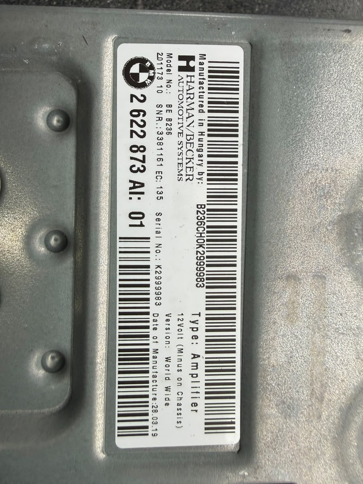 BMW 5 7 SERIES G11 G12 G30 G31 HARMAN KARDON AMPLIFIER TOP MODULE 2622873