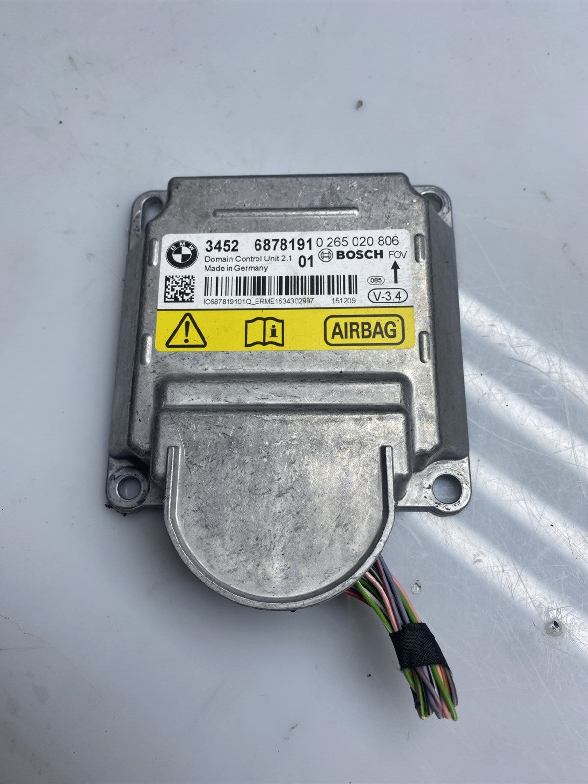 BMW 5 SERIES F10 F11 AIRBAG CONTROL MODULE ECU 6864927 2014-2018