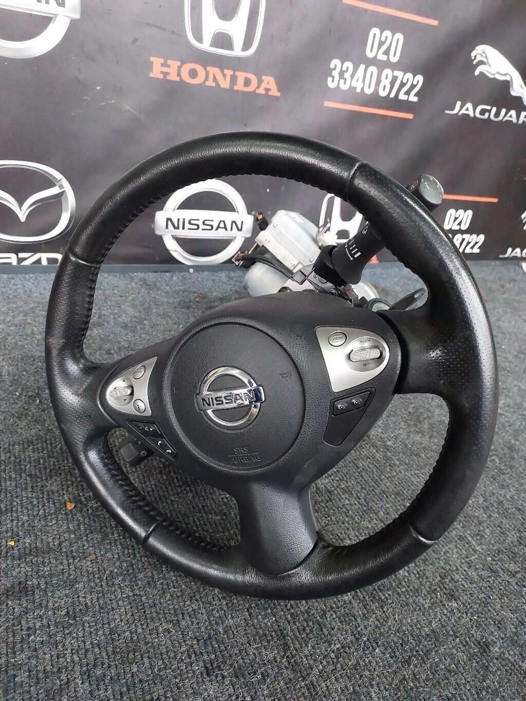 NISSAN JUKE COMPLETE STEERING WHEEL COLUMN IGNITION AIRBAG 2014