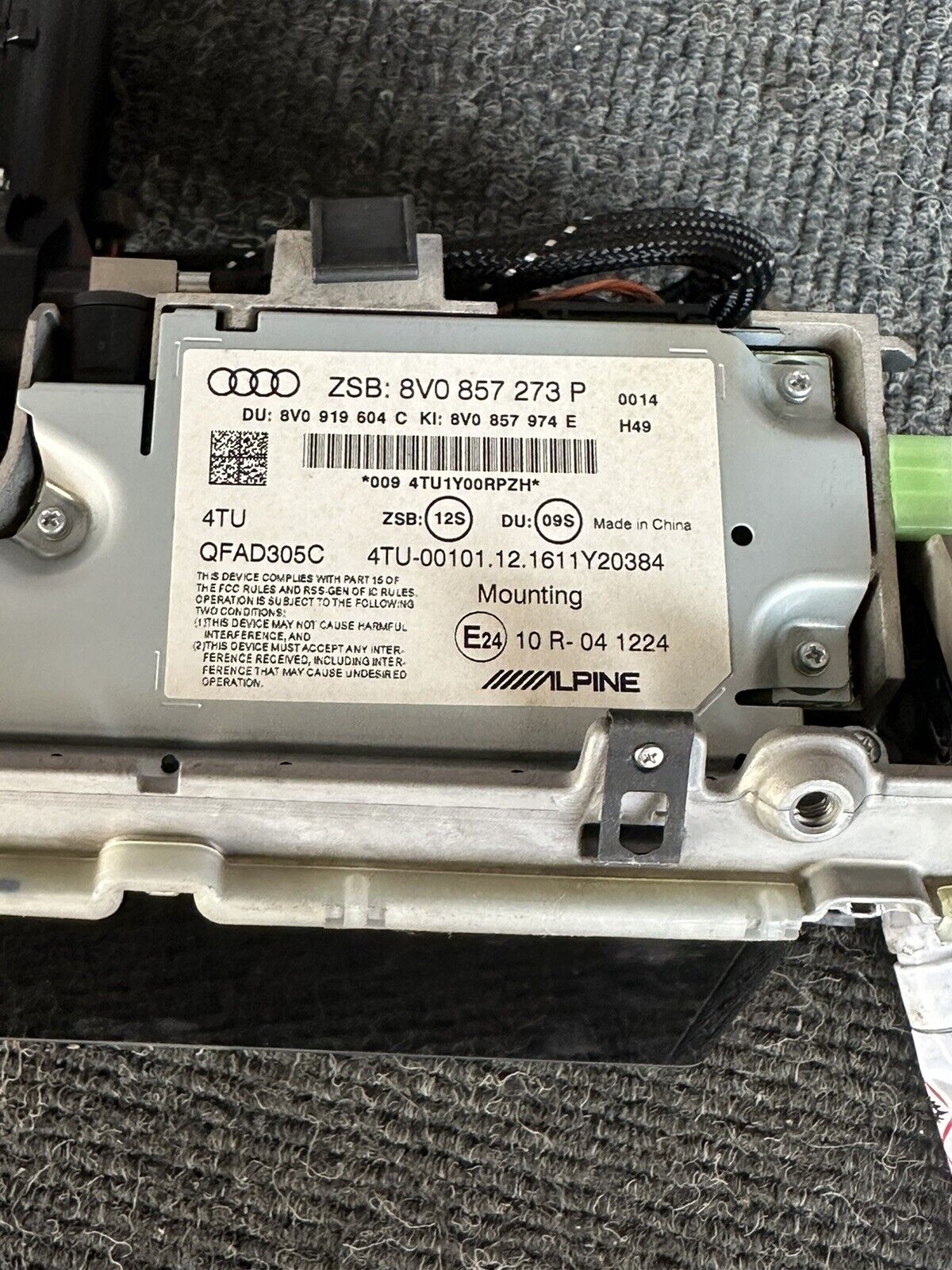 Audi A3 2017 8V Facelift Radio Display Screen 8V0857273P