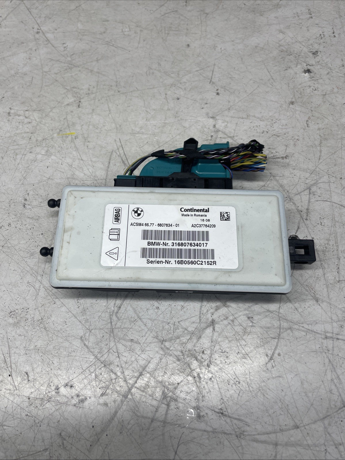 BMW F30 F32 F36 F10 F06 F13 F25 ACSM4 ECU Airbag Control Module Unit 6807634