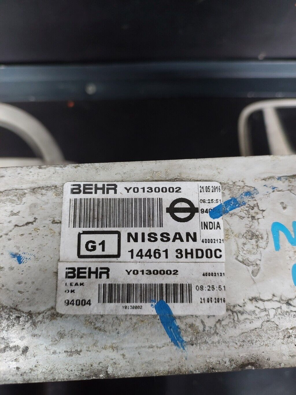 NISSAN NOTE 2016 PETROL RADIATOR INTERCOOLER 144613HD0C