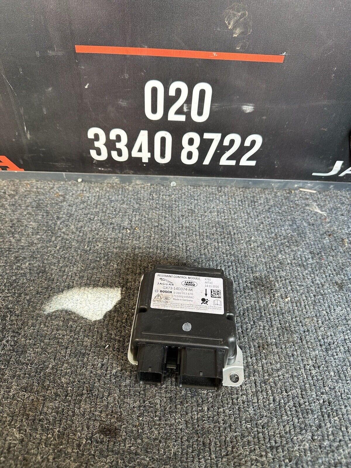 JAGUAR F PACE 2018 AIR BAG  CONTROL UNIT MODULE