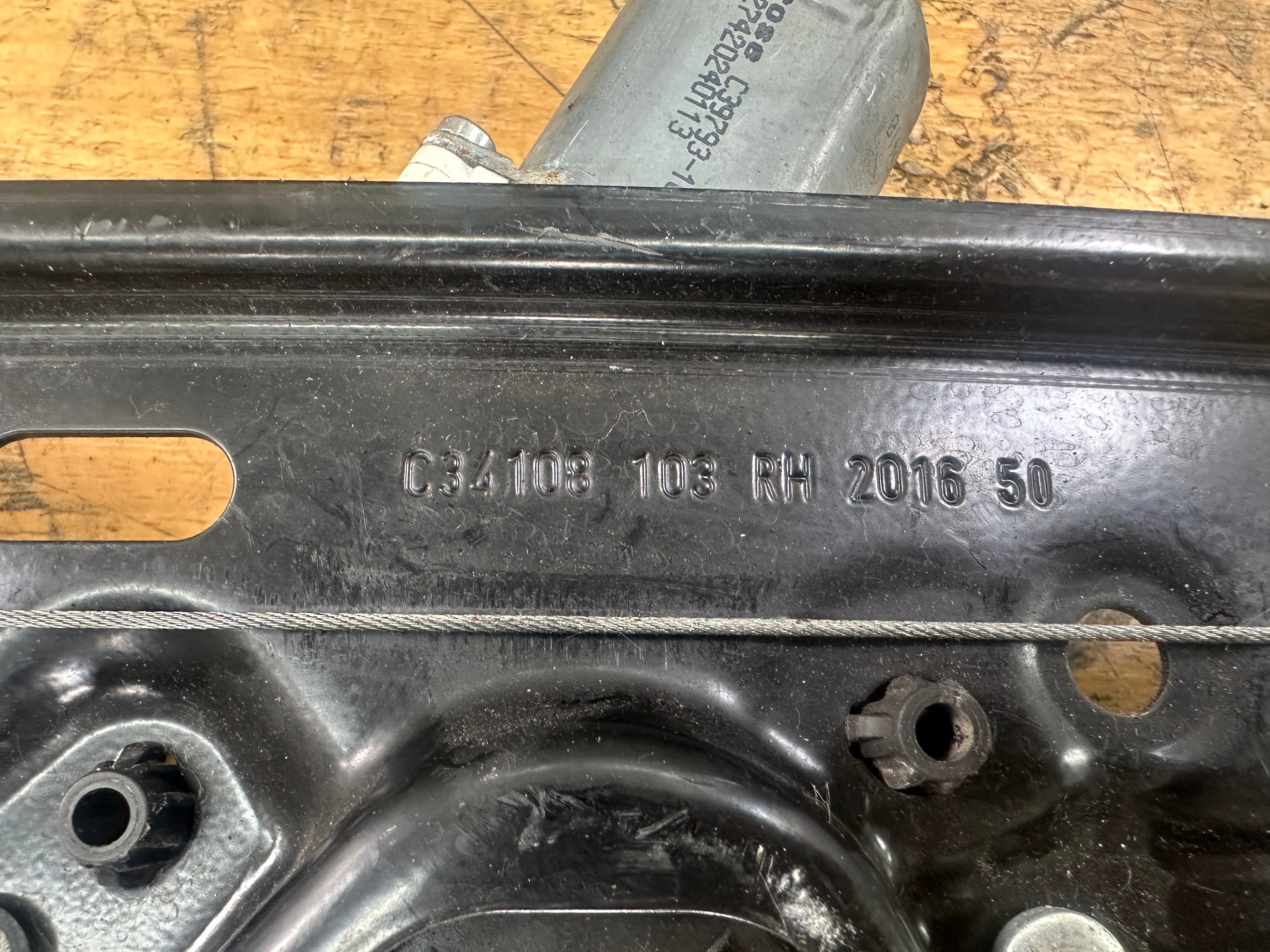 Jaguar XE 2015-2024 Right Rear O/S/R Window Regulator (C34084-105) (R9N1B)