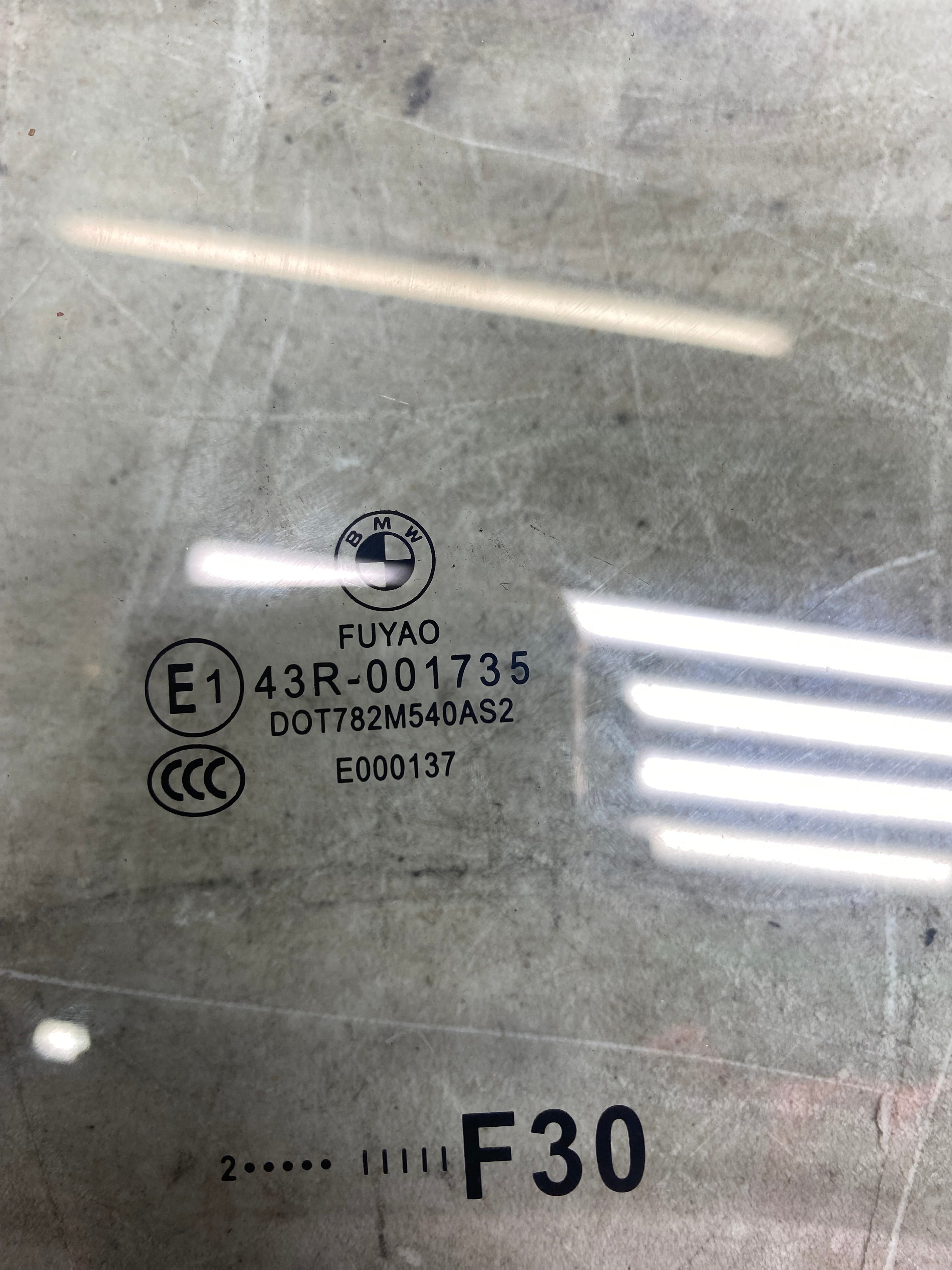 BMW 3 Series F30 Rear Passenger Side Window Glass – 2012–2019