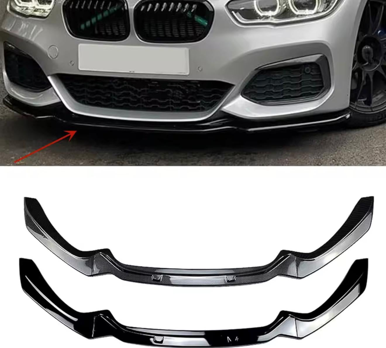 BMW 1 Series F20 Front Bumper Gloss Black Spoiler Lip 2011–2019