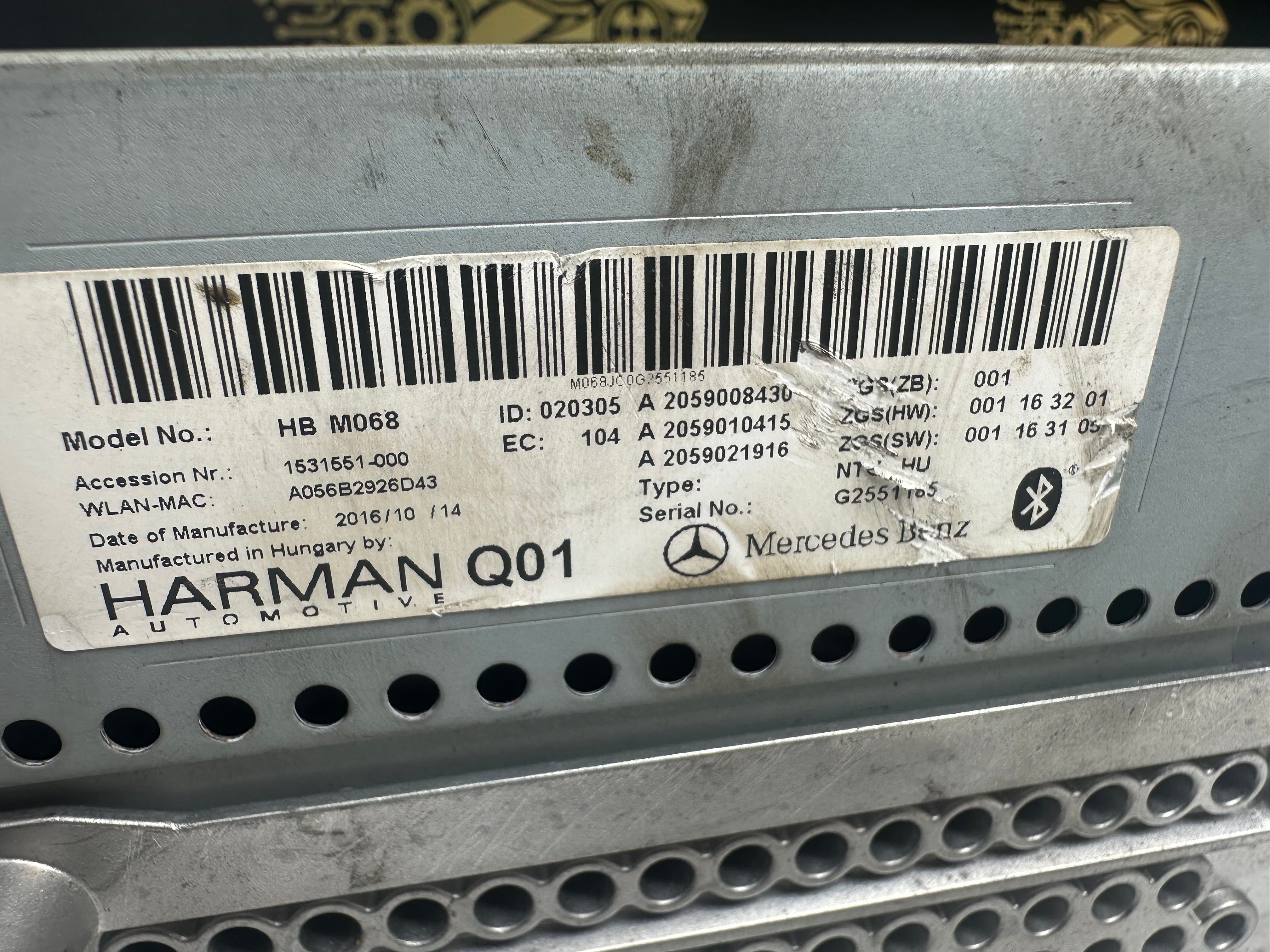 Harman High Command GPS Navigation NTG5 HU5 (A2059008430) (1531551-000)