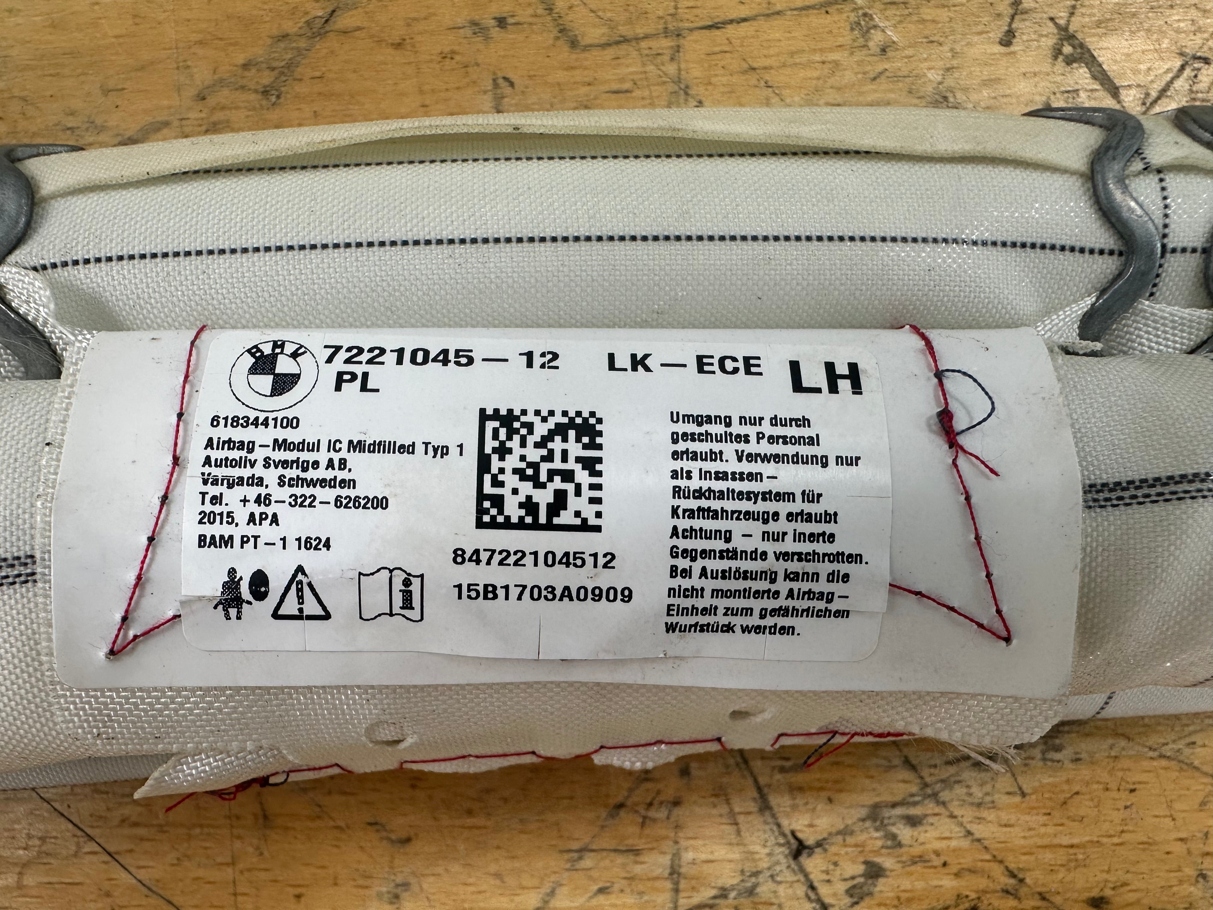 BMW 1 Series F20 2012-2019 Roof Curtain Airbag Left Passenger (7221045-12) (618344100)