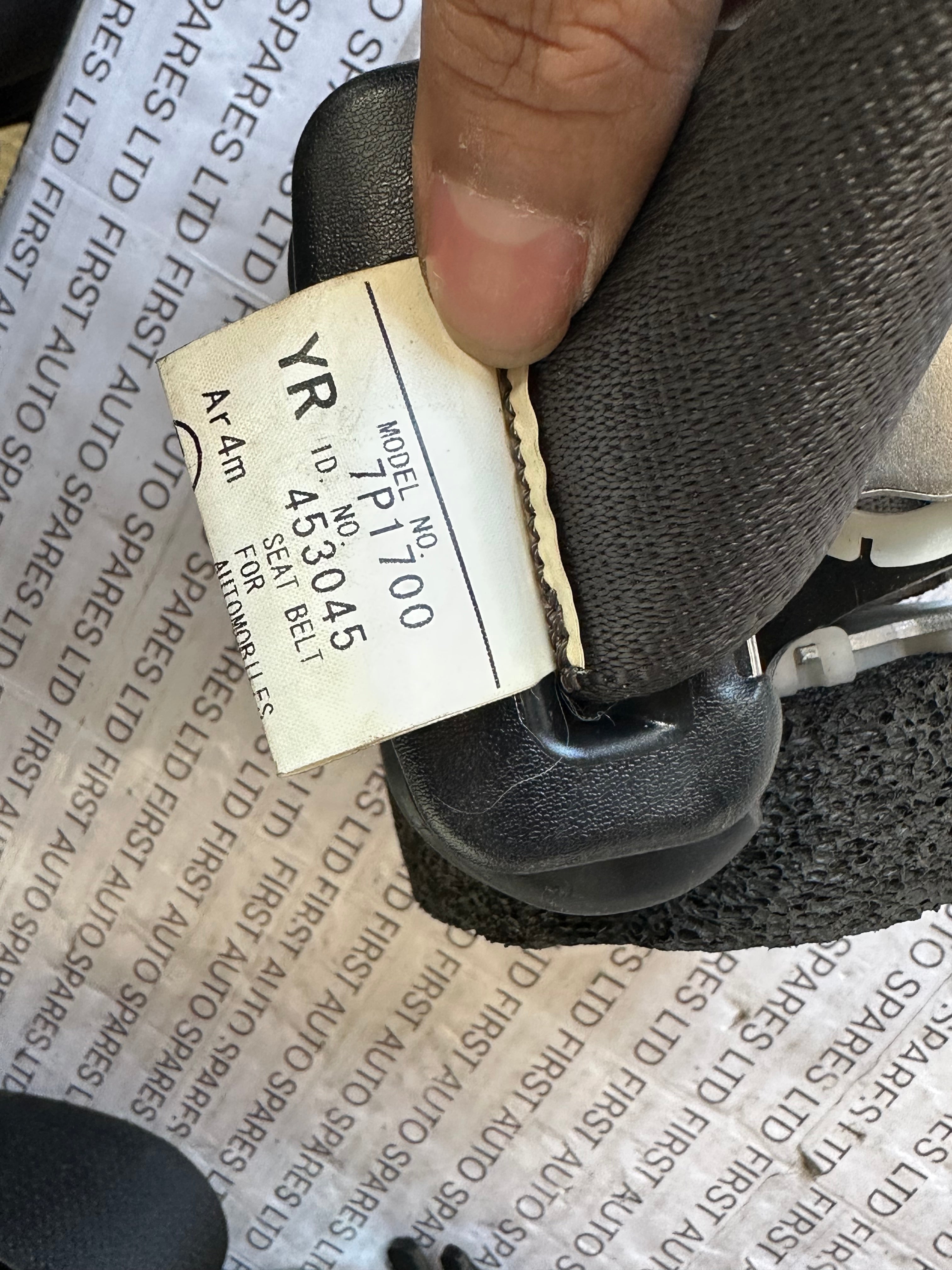 Toyota Yaris 2013 Right Rear Seatbelt (7P1700)
