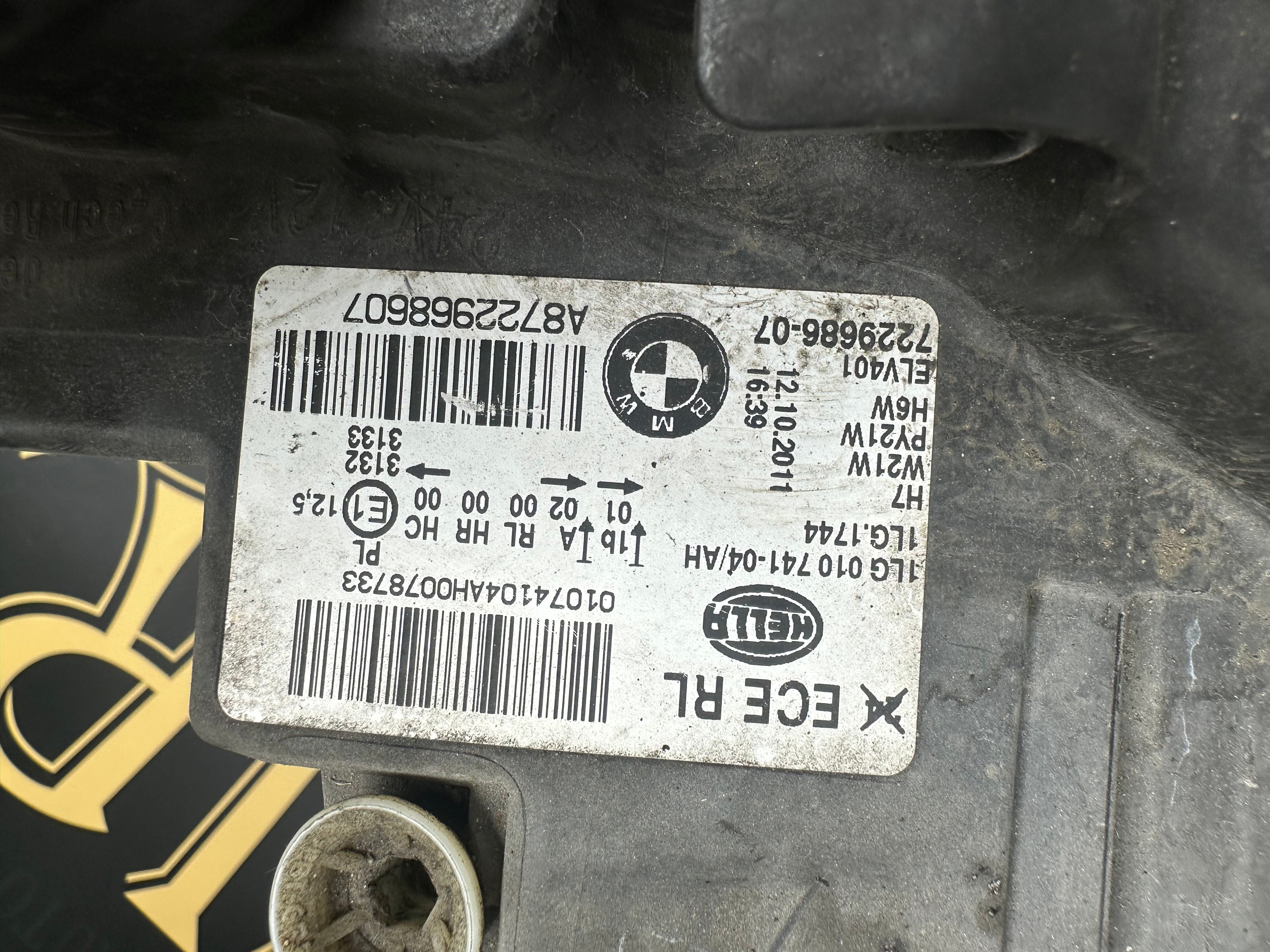 BMW 1 Series F20 F21 Halogen Right Headlight (7229686-07)