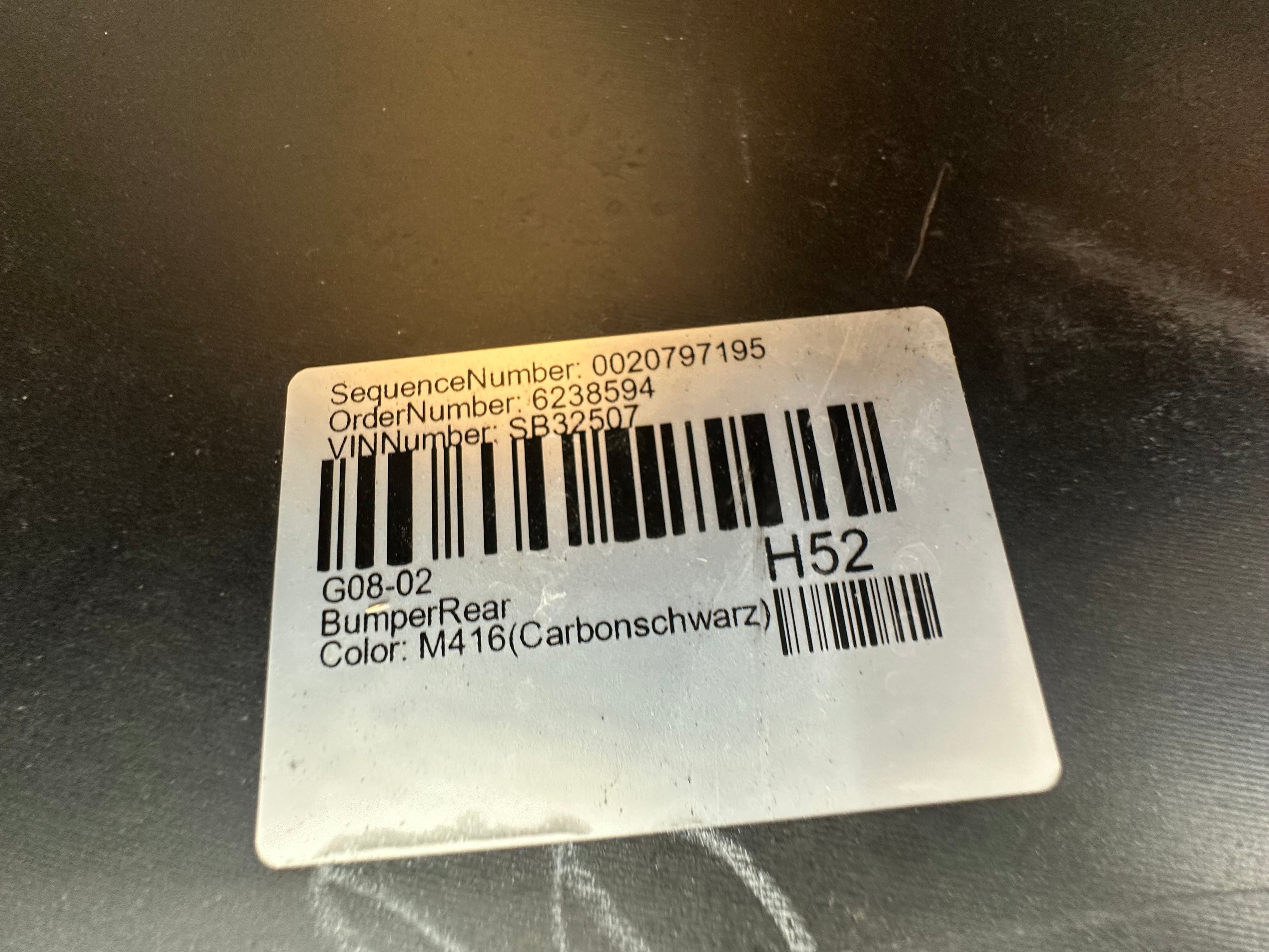 BMW iX3 G08 2020-Onwards M Sport Rear Bumper (Colour Code: M416)