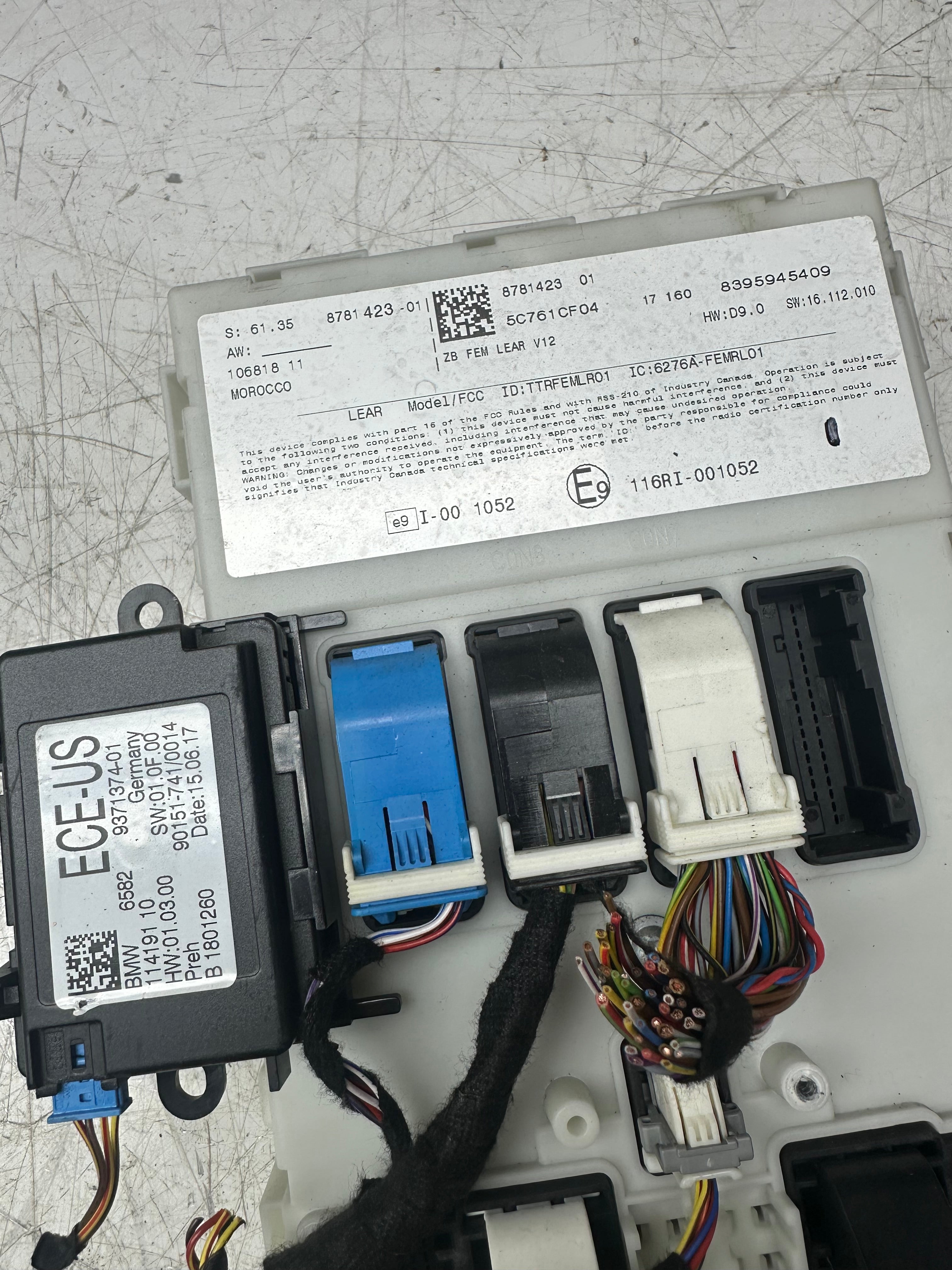 BMW 3 series Control Unit 116RI001052 / 193444 / 8781423 / 5C761CF04 / 3517012