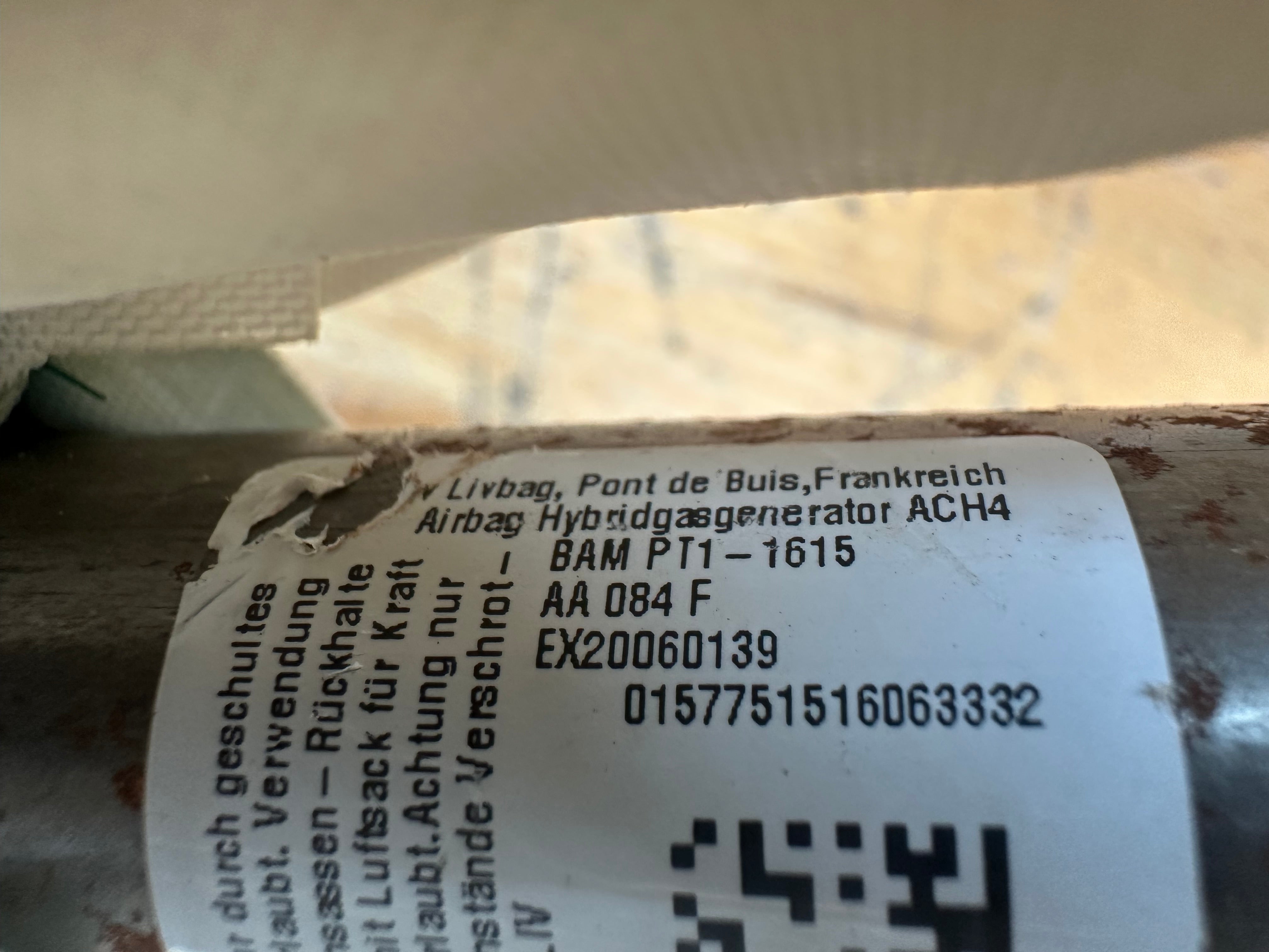 BMW 1 Series F20 2012-2019 Roof Curtain Airbag Left Passenger (7221045-12) (618344100)