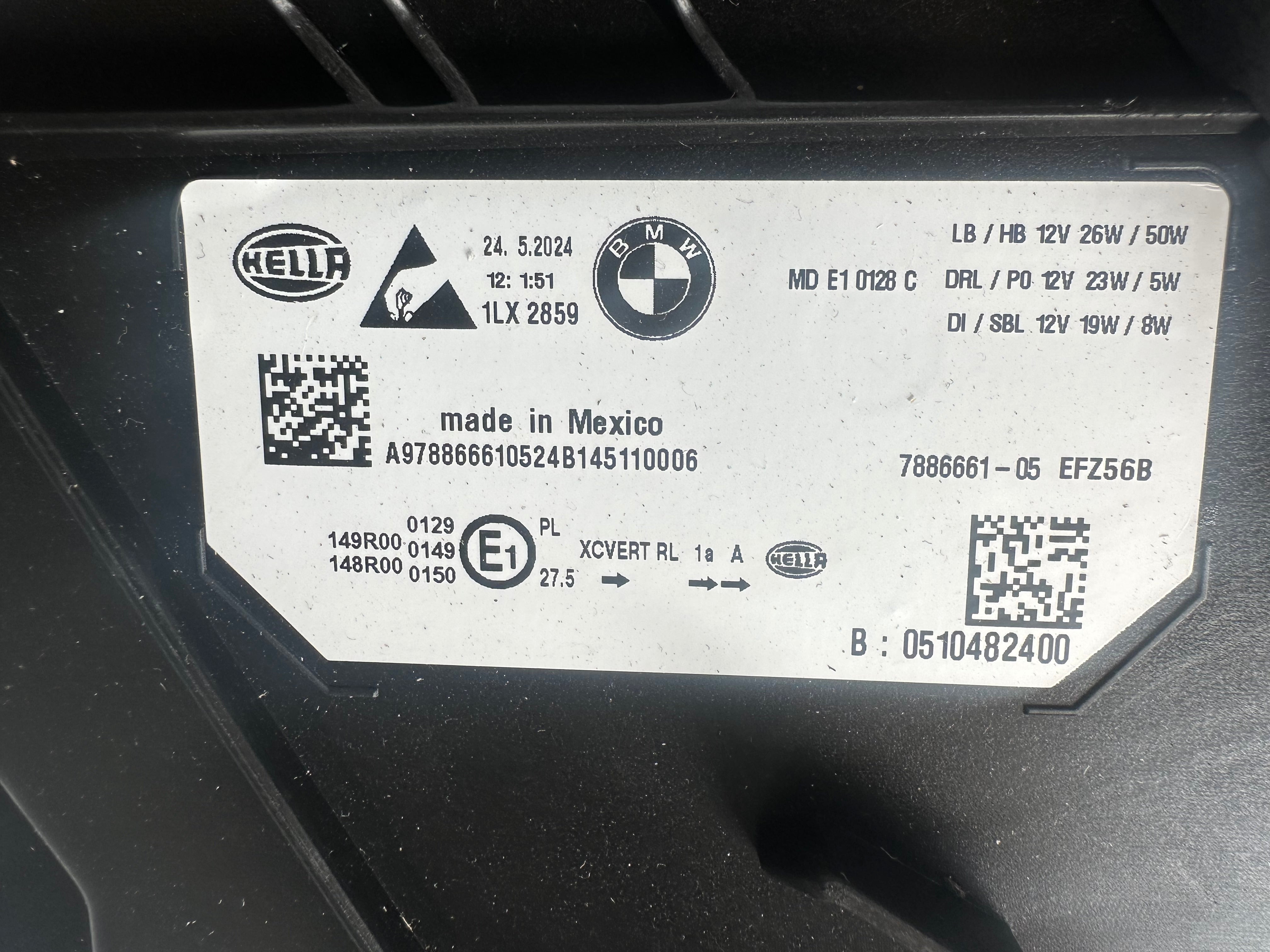 BMW 3 Series 2023-2025 Complete LCI LED Left Passenger Side Headlight (7886661-05)