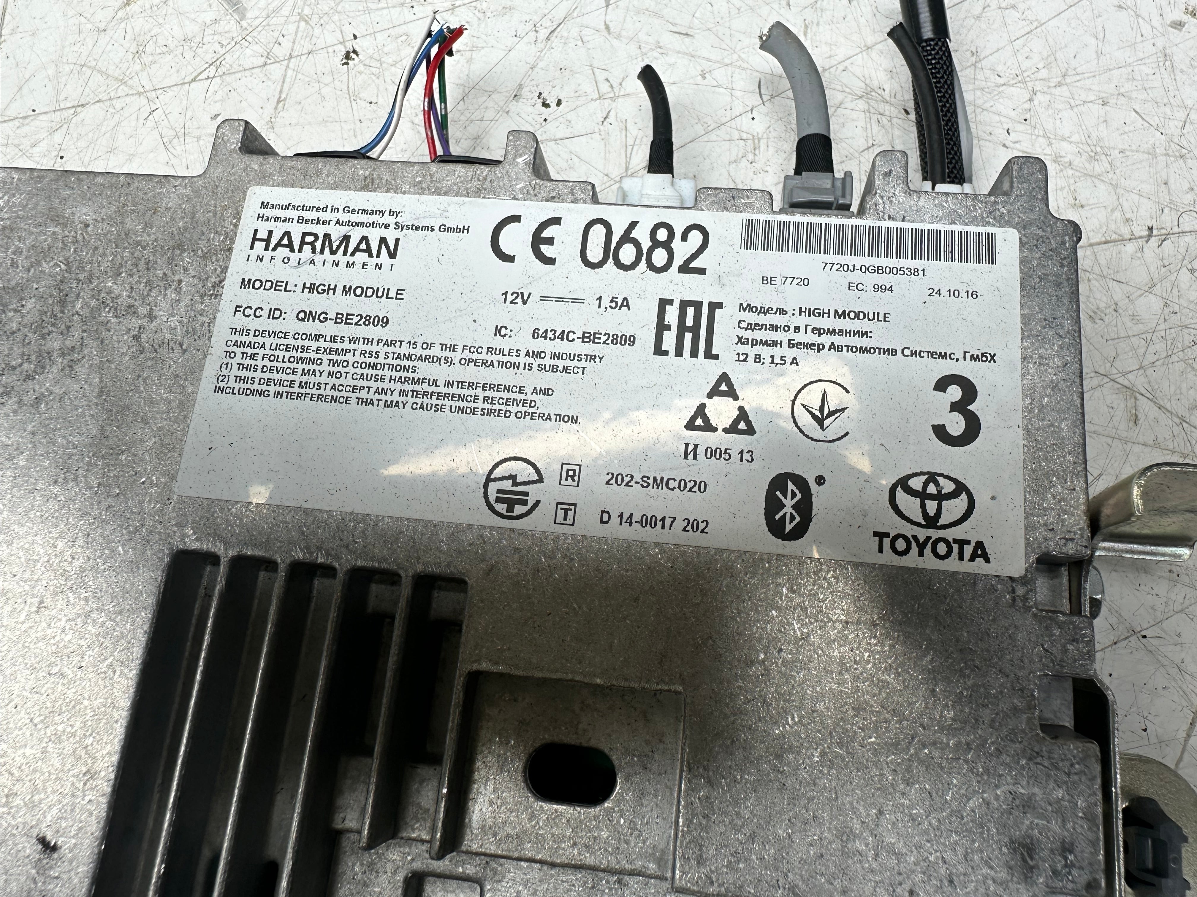 Toyota C-HR 2016–2023 GPS Navigation Control Unit Module (6434C-BE2809)