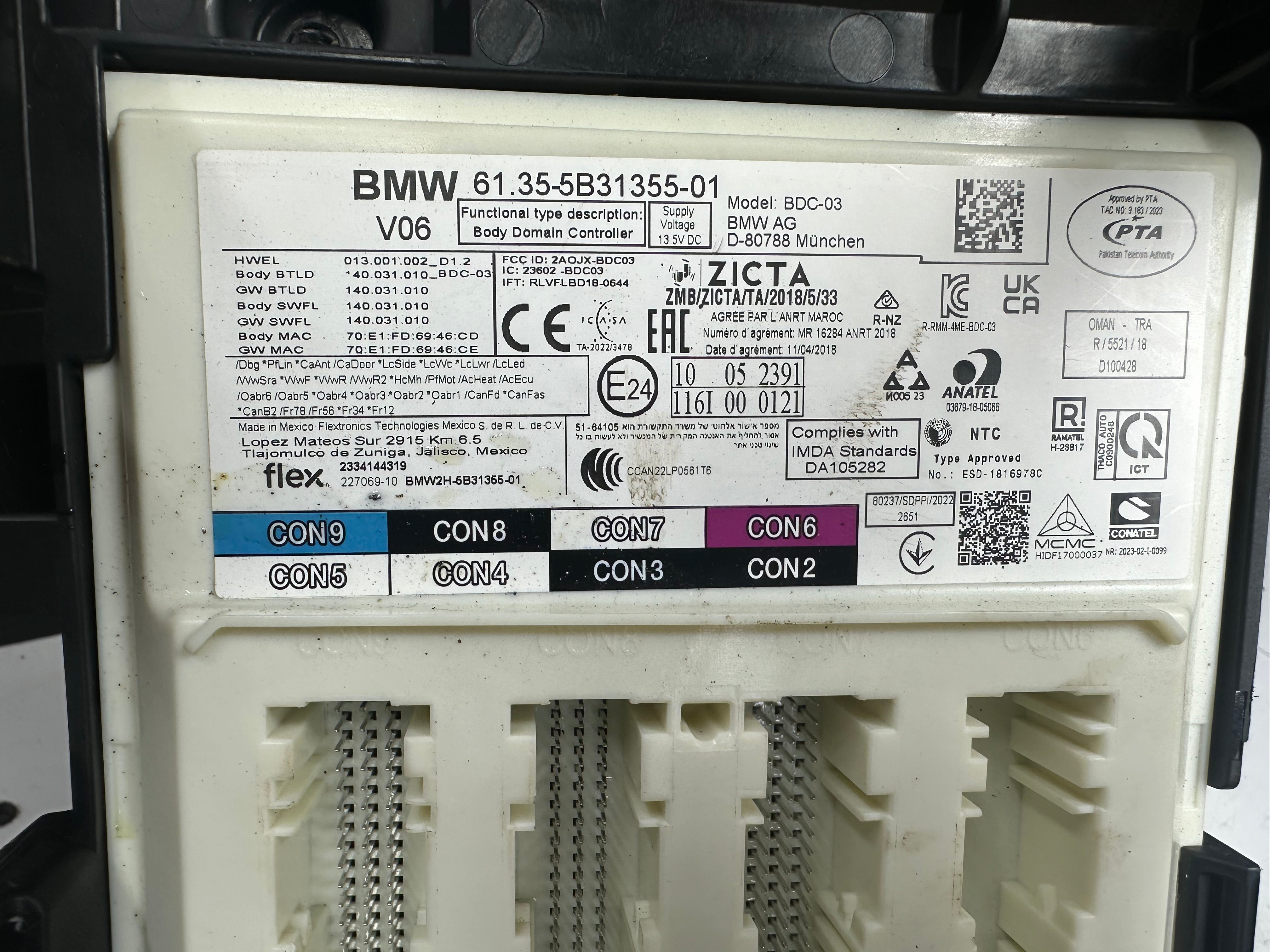 BMW 3 Series G20 G21 Body Domain Controller Control Unit Module (61.35-5B31355-01)