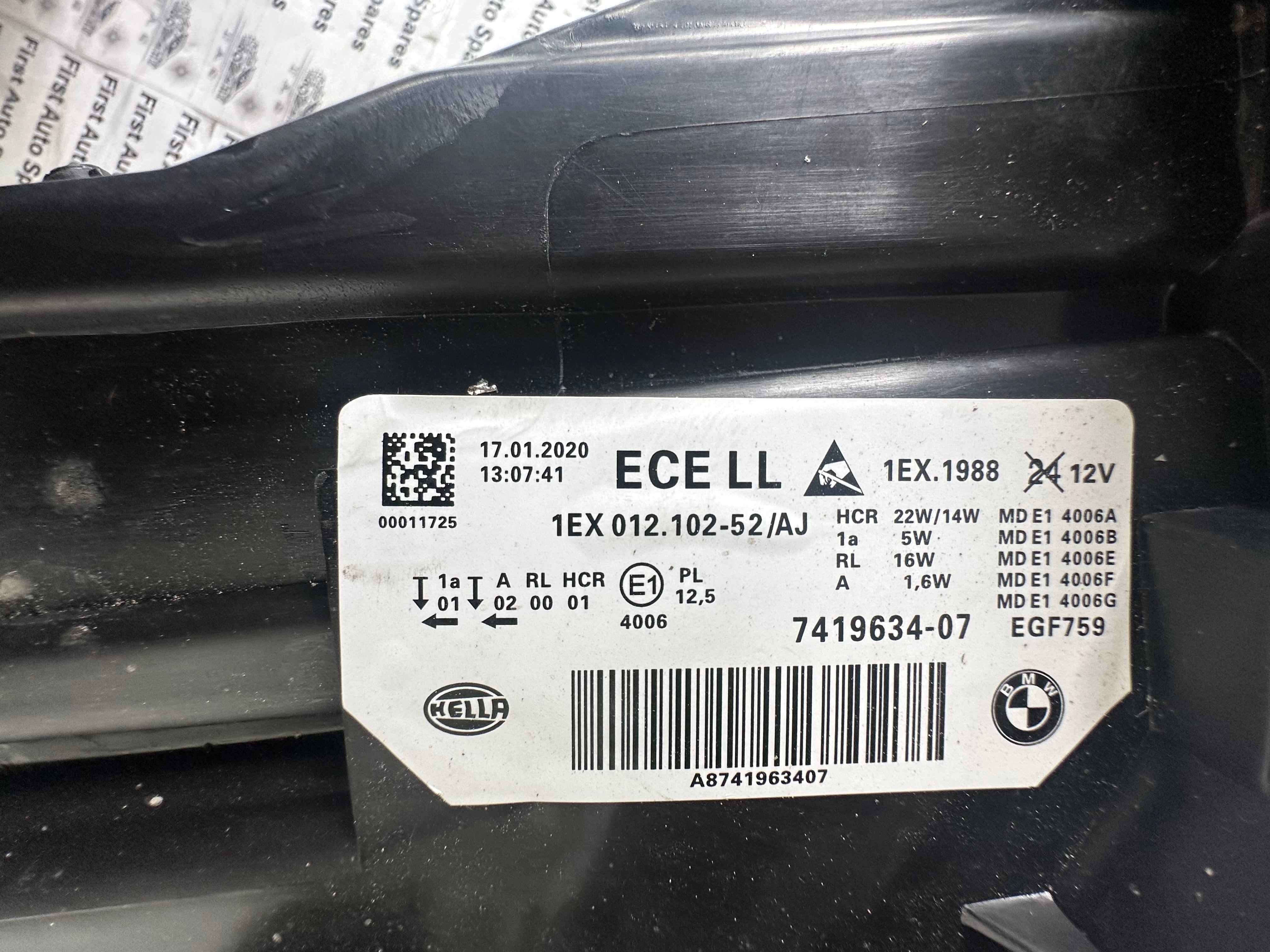 BMW 3 Series F30 F31 Right LED Headlight (7419634-07)