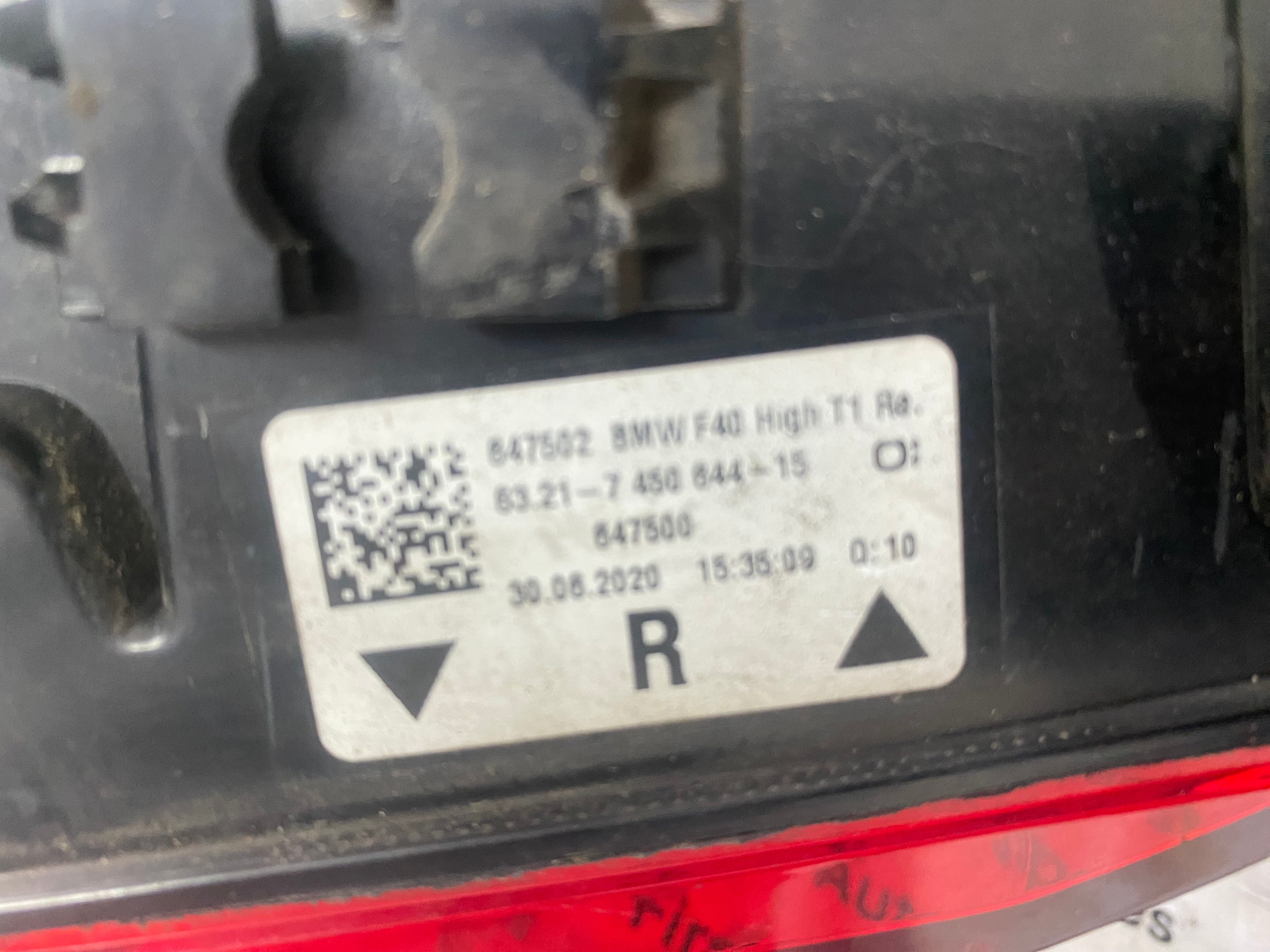 BMW 1 Series 2019–2023 F40 O/S/R Right Driver’s Rear Tail Light (7450644)