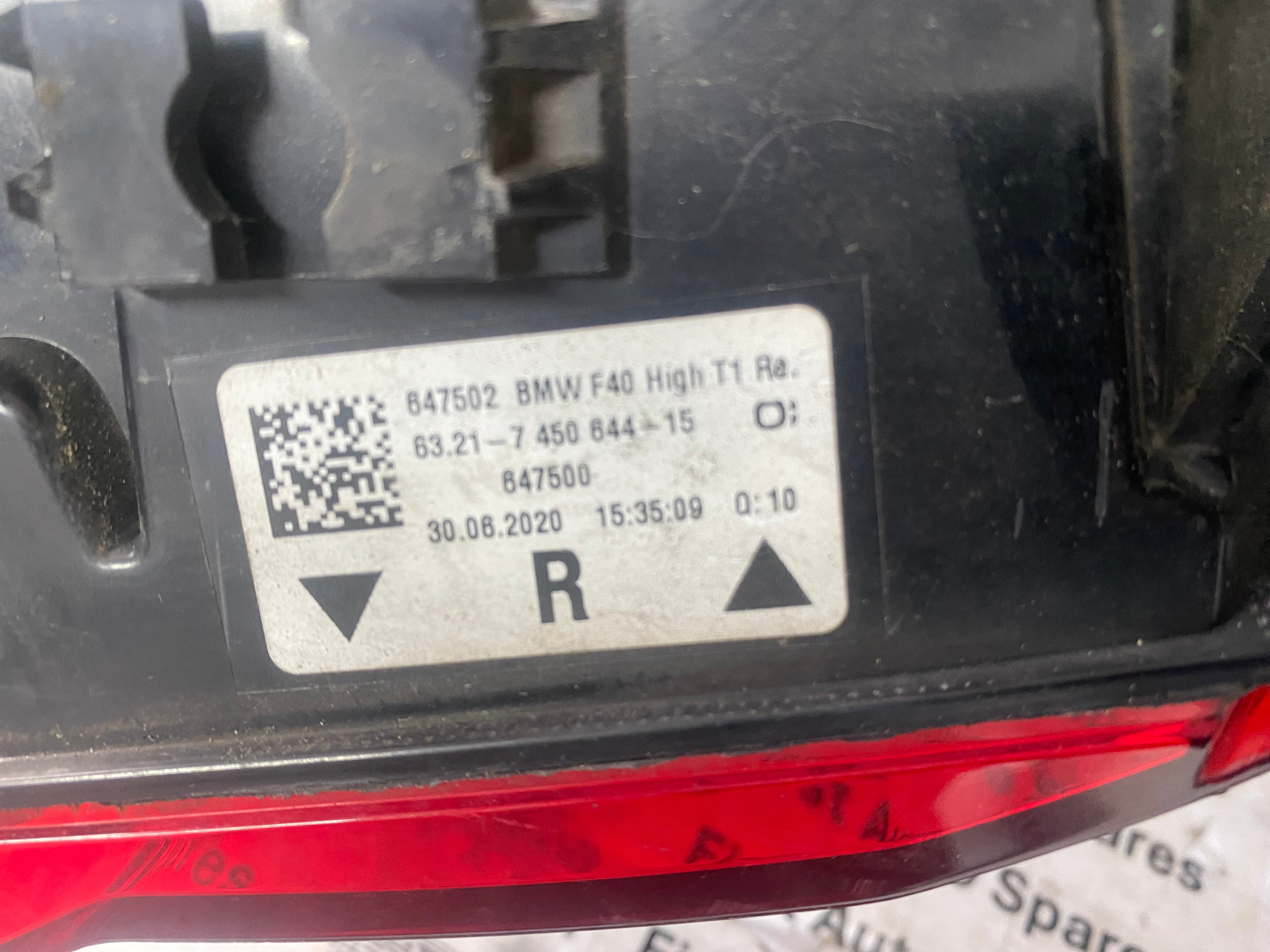 BMW 1 Series 2019–2023 F40 O/S/R Right Driver’s Rear Tail Light (7450644)