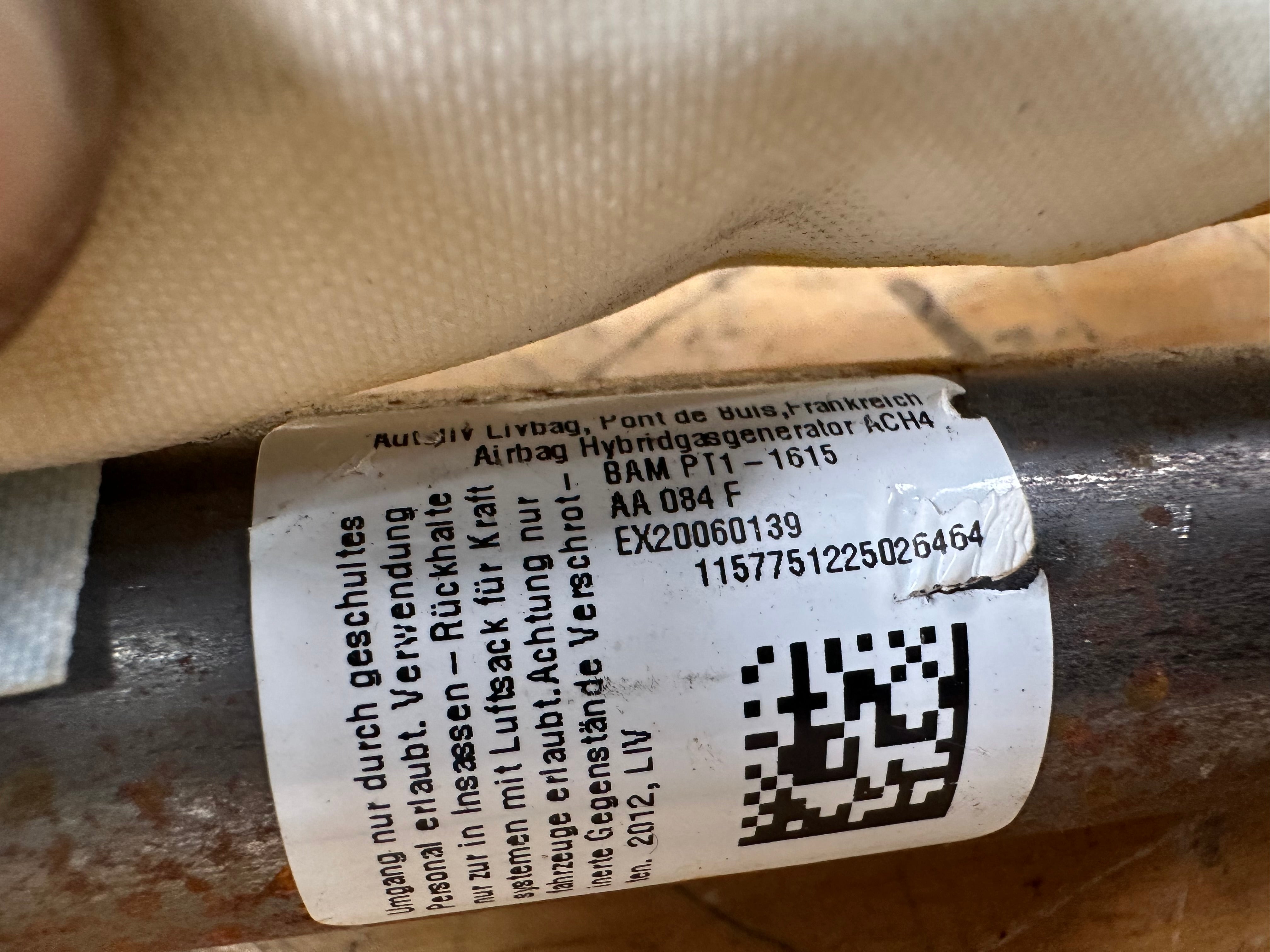 BMW 1 3 4 Series F20 F30 Left Passenger Roof Curtain Airbag (7221045-11) (618344100)