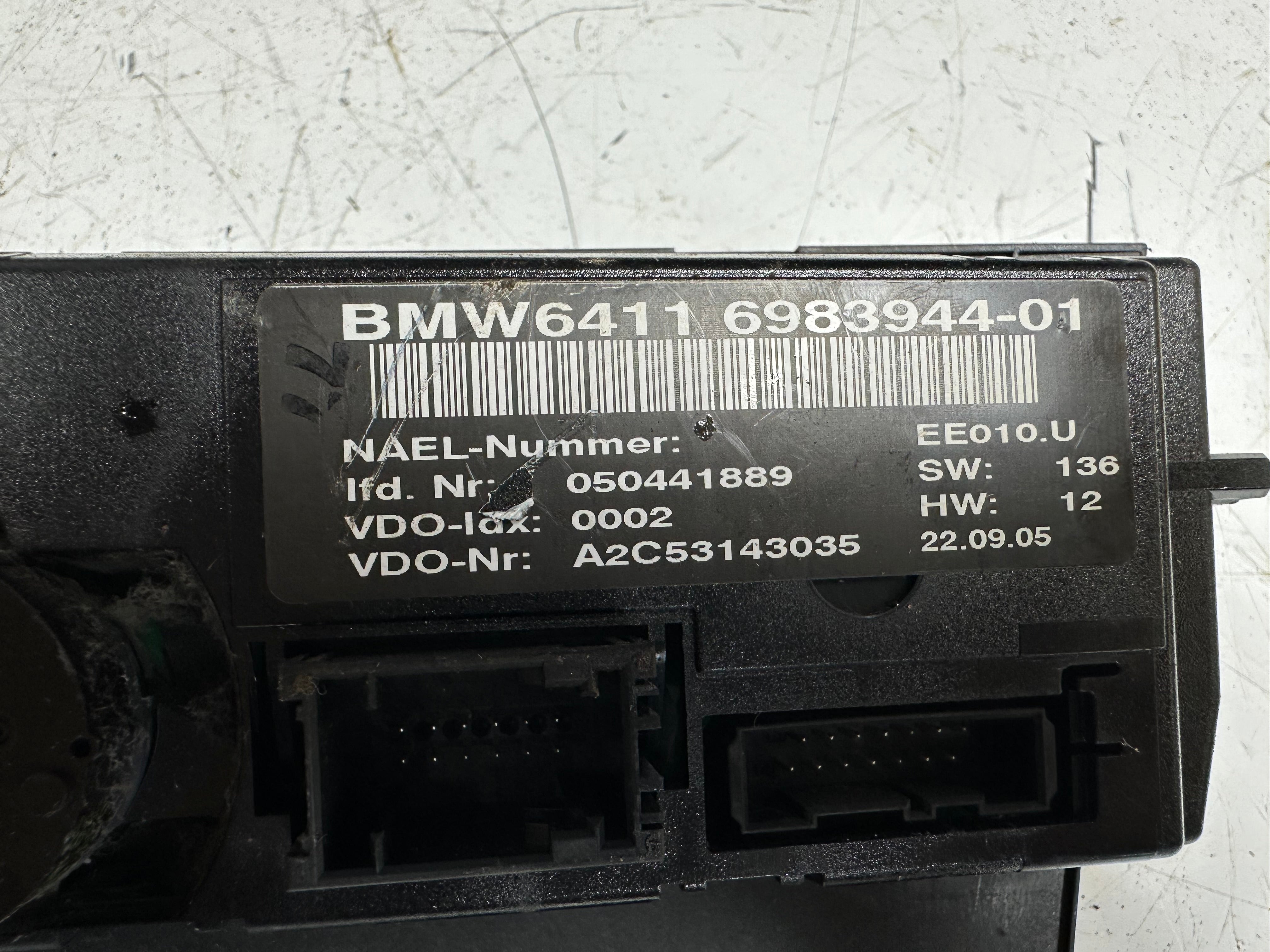 BMW 3 Series E90 Heater Climate Control Panel Switch (6983944) (6983944-01)