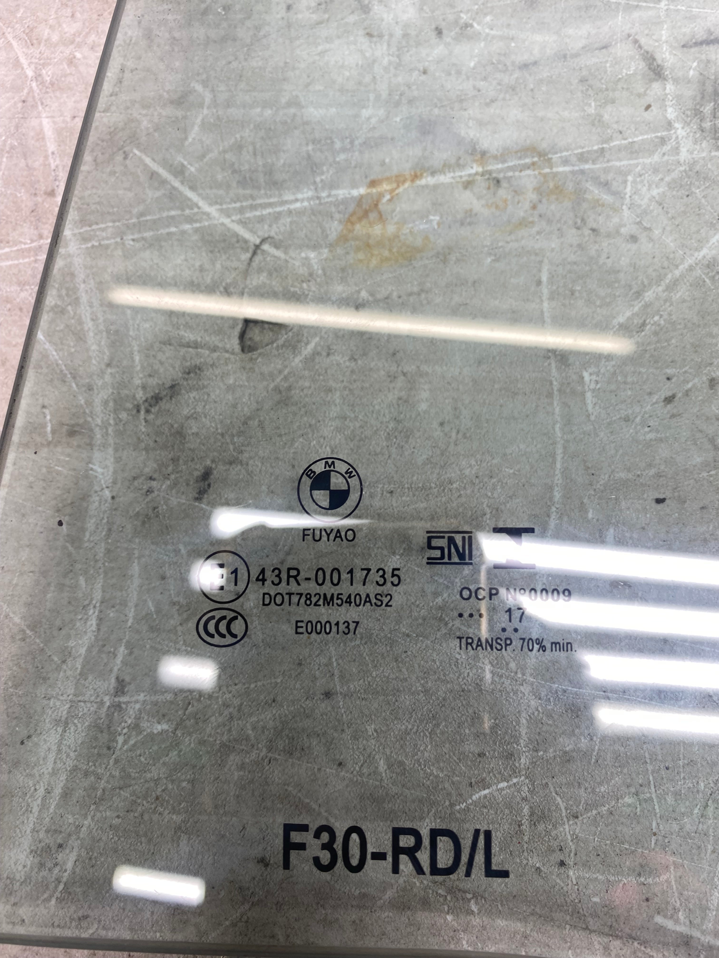 BMW 3 Series F30 Rear Passenger Side Window Glass – 2012–2019