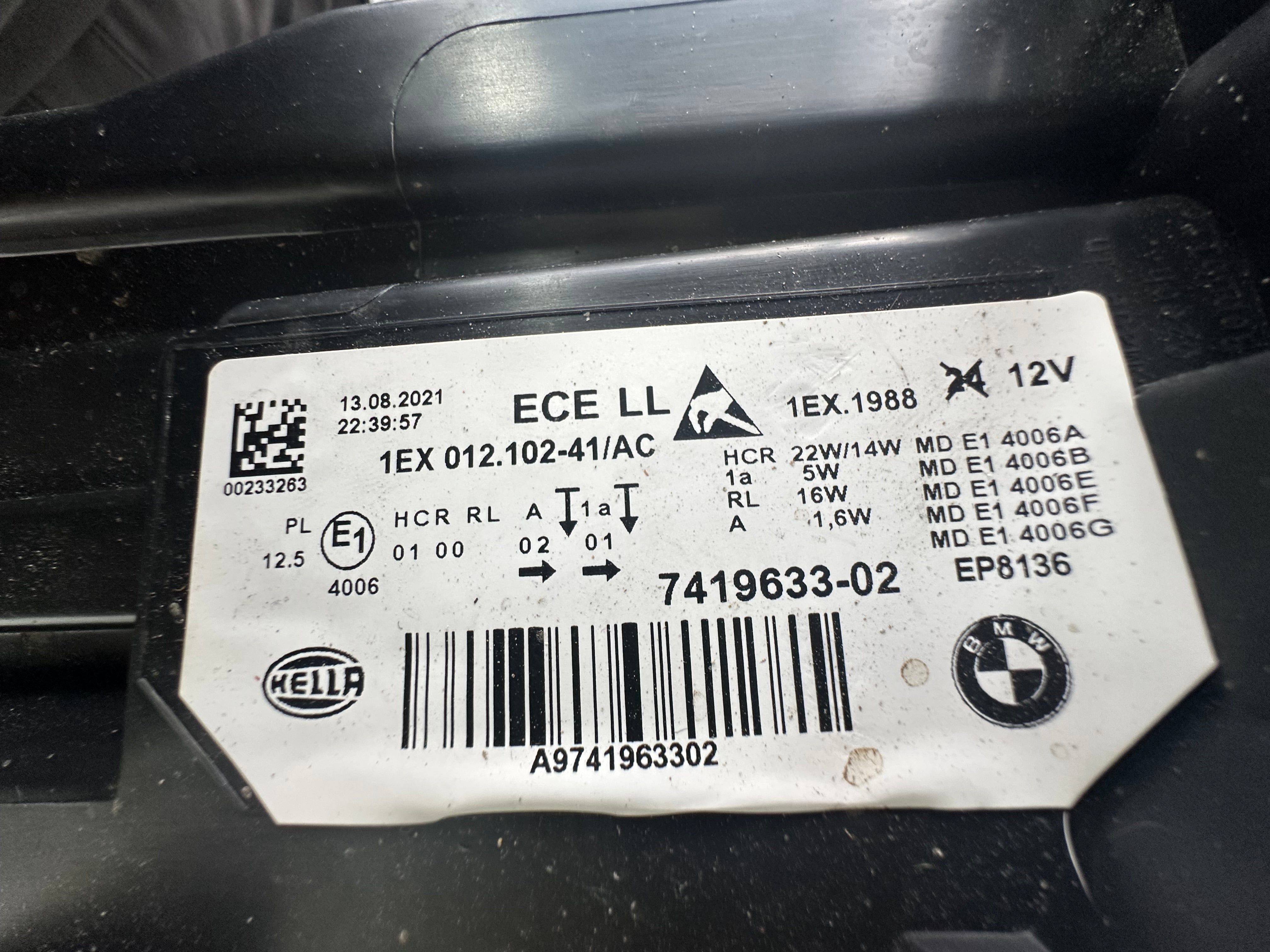 BMW 3 Series F30 F31 Right LED Headlight (7419633-02)