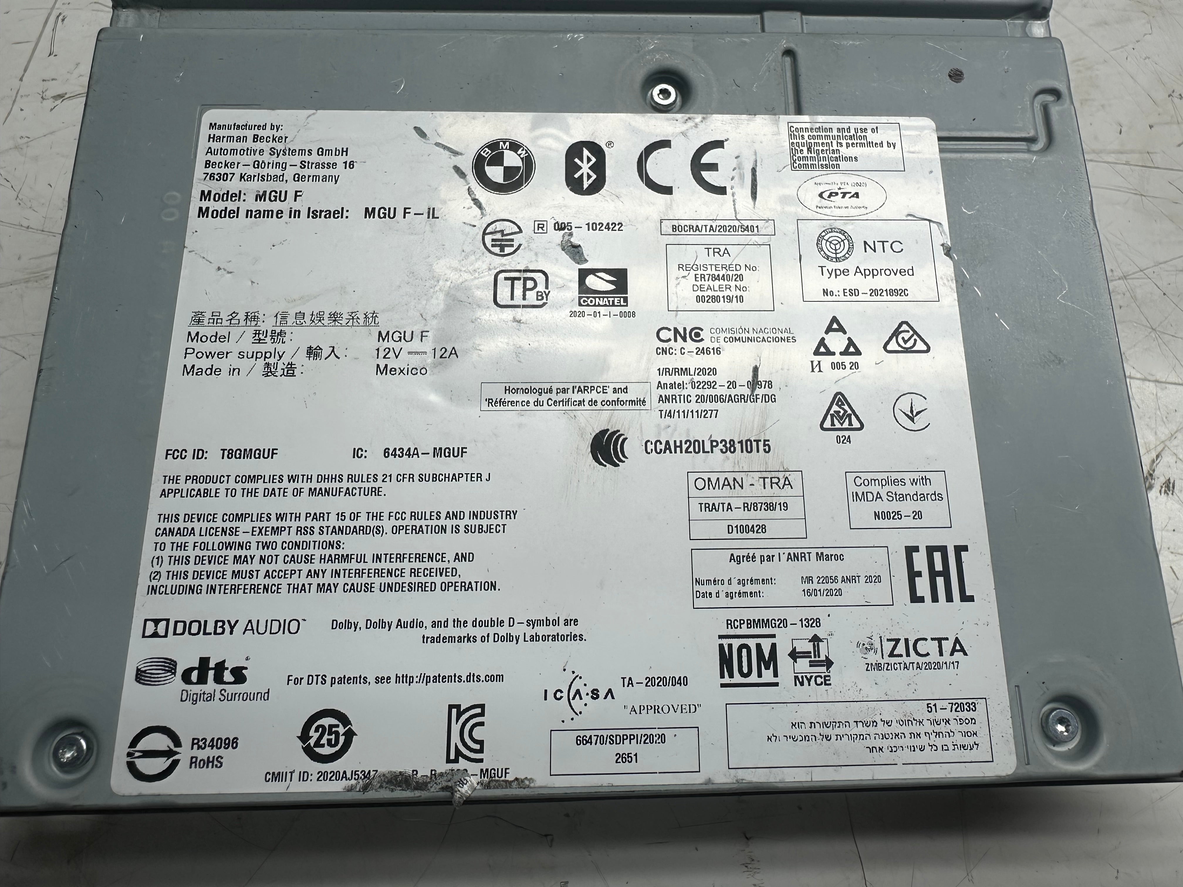 BMW 5 G30 G31 2021 Radio CD GPS Player Head Unit (5A55D77)