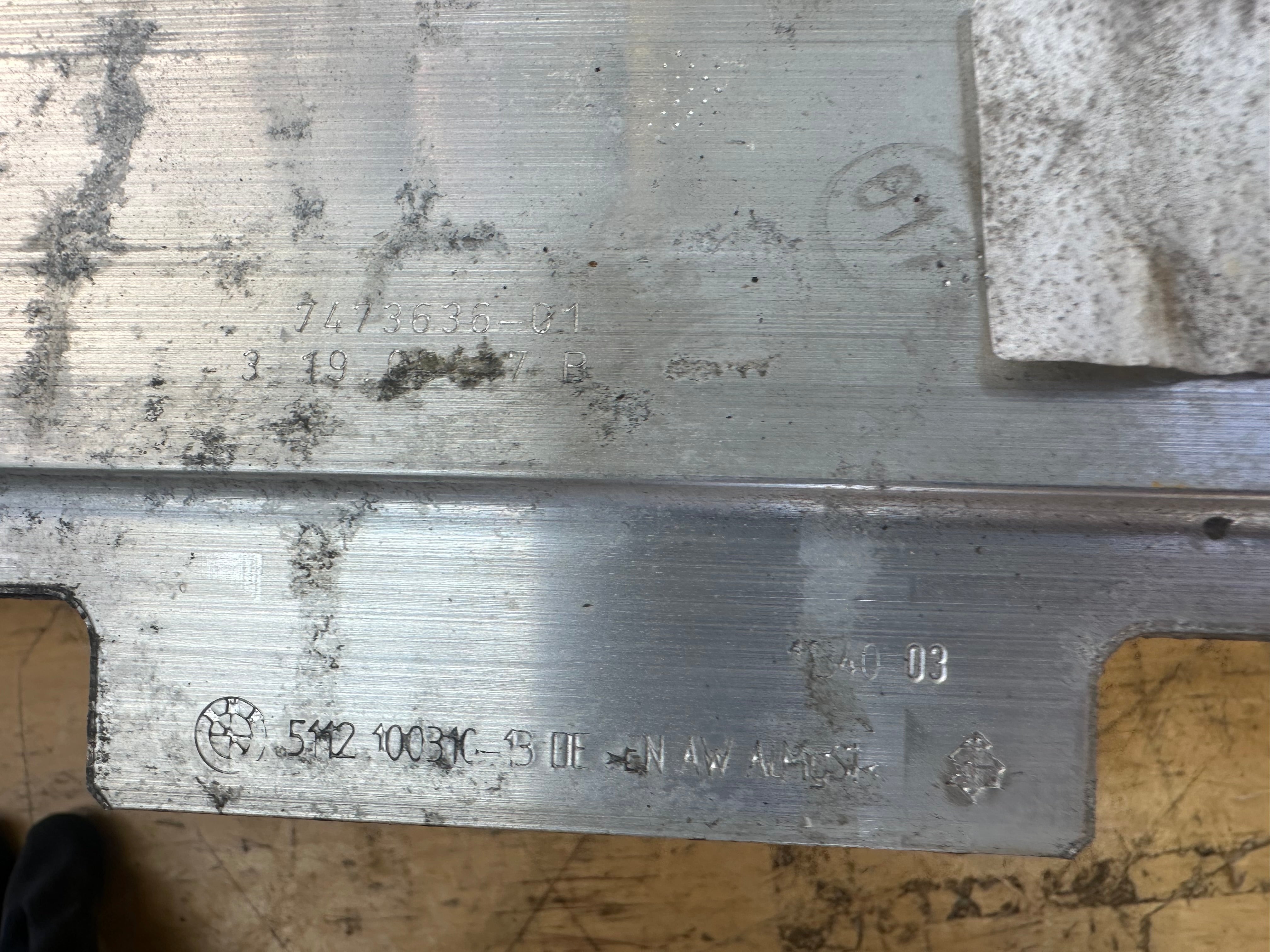 BMW 5 Series 2017 G30 G31 Rear Crashbar Reinforcement Bar (7473636) (7473636-01)