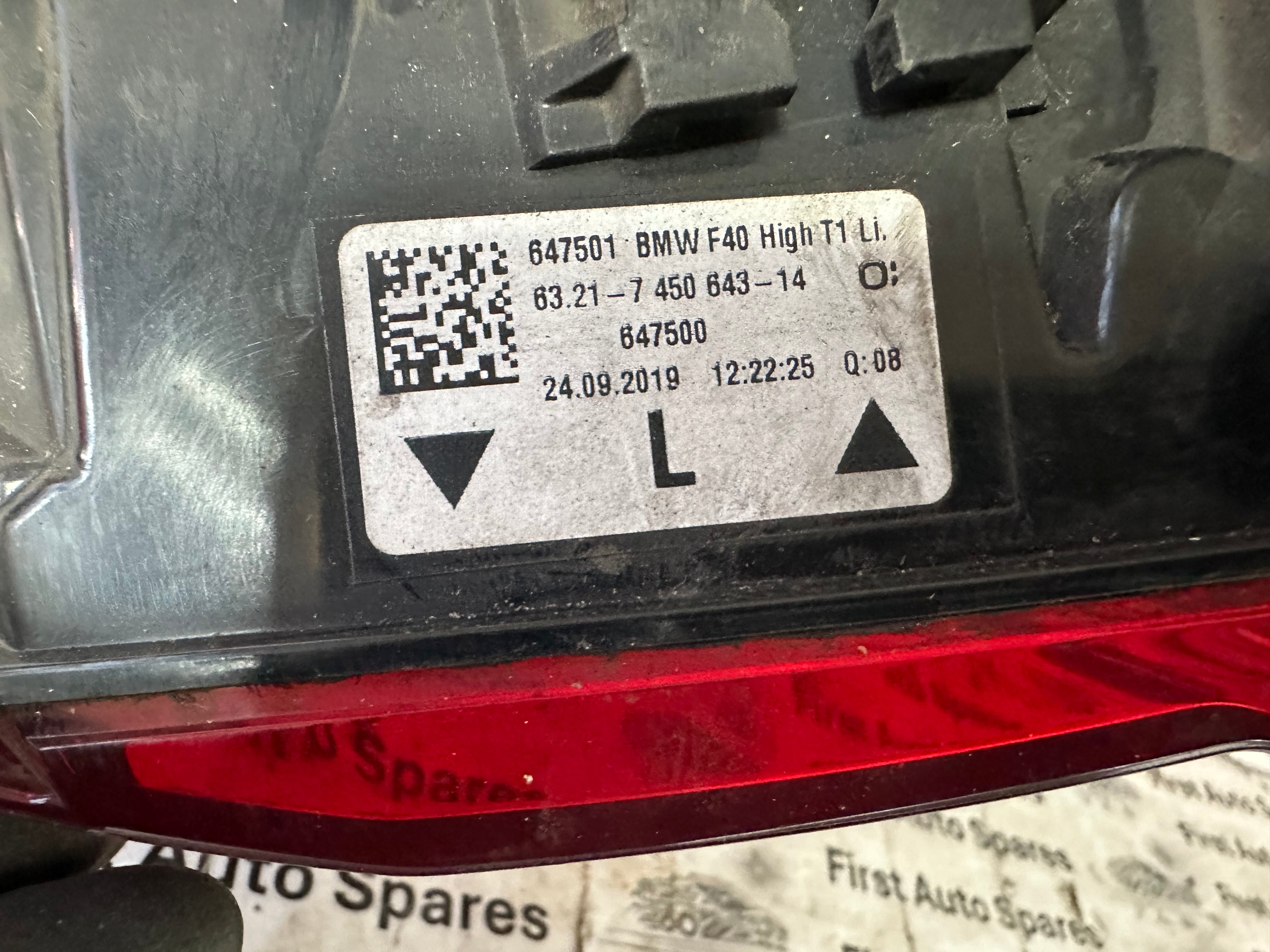 BMW 1 Series F40 Left Rear Outer LED Tail Light 2020–2025 (7450643)