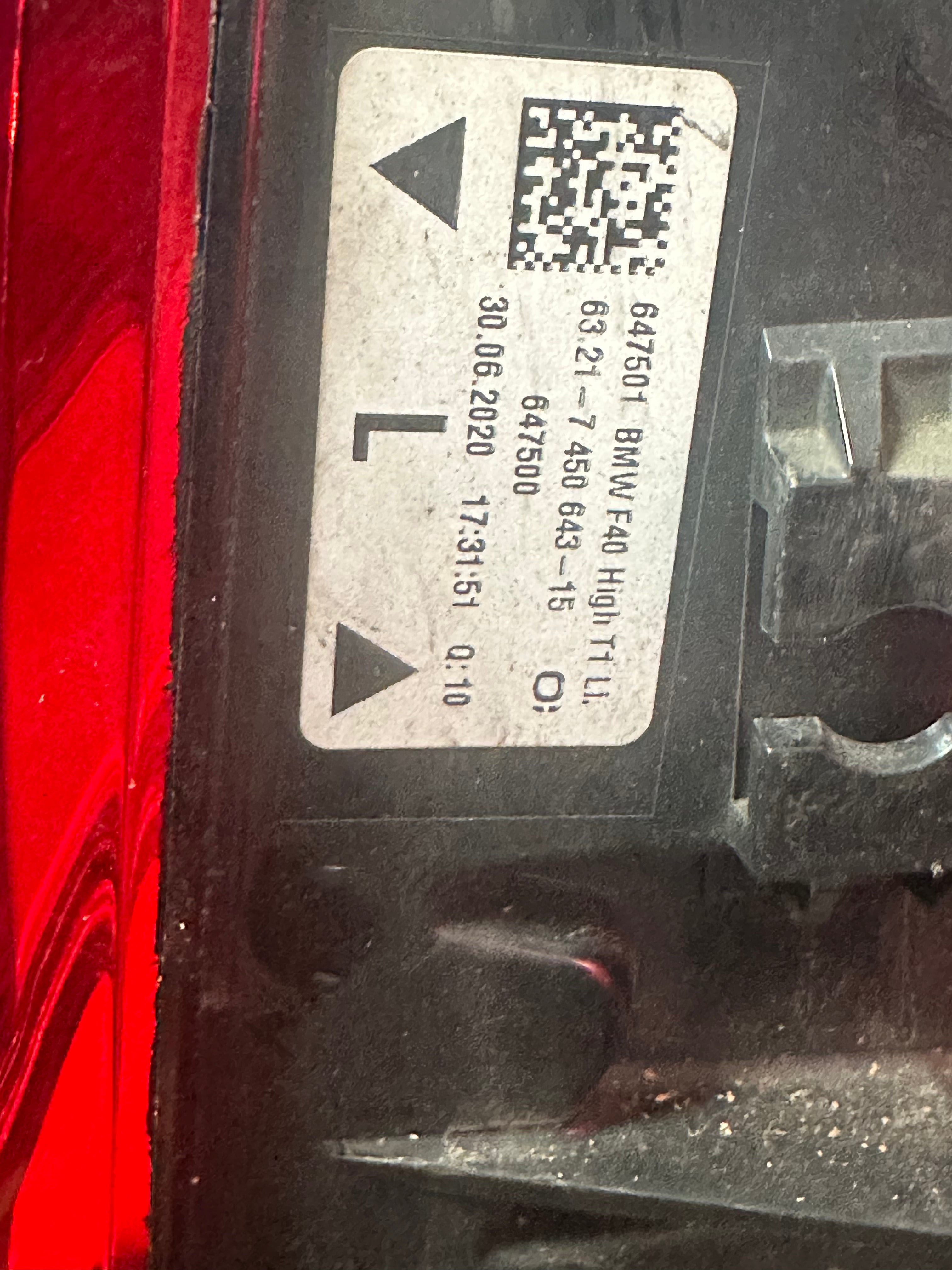 BMW F40 Left Rear Light (2019-2023)