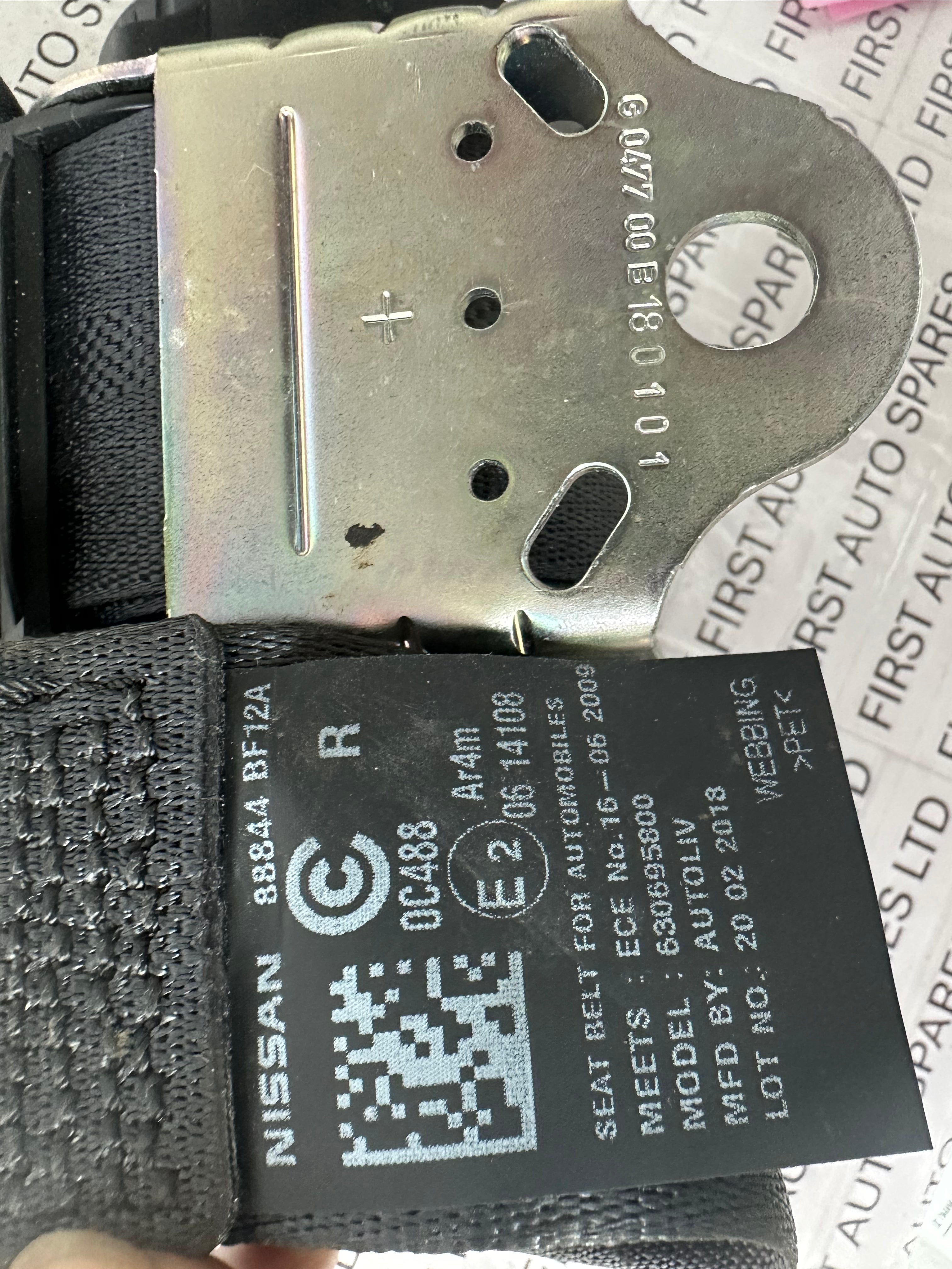 Nissan Juke 2018 Rear Right Seat Belt (88844-BF12A)