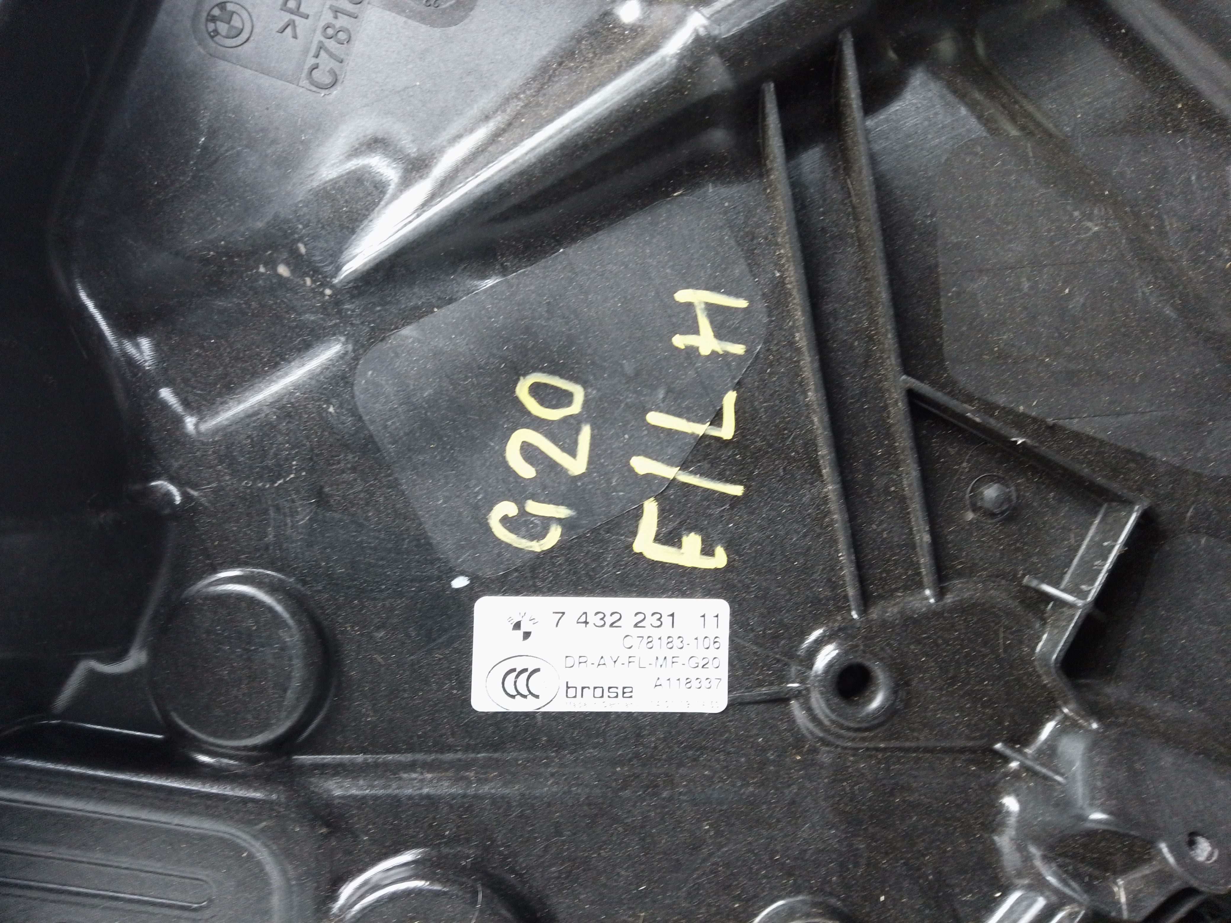 BMW 3 G20, G80, G28 Front Left Window Mechanism 318D (7 432 231 11)